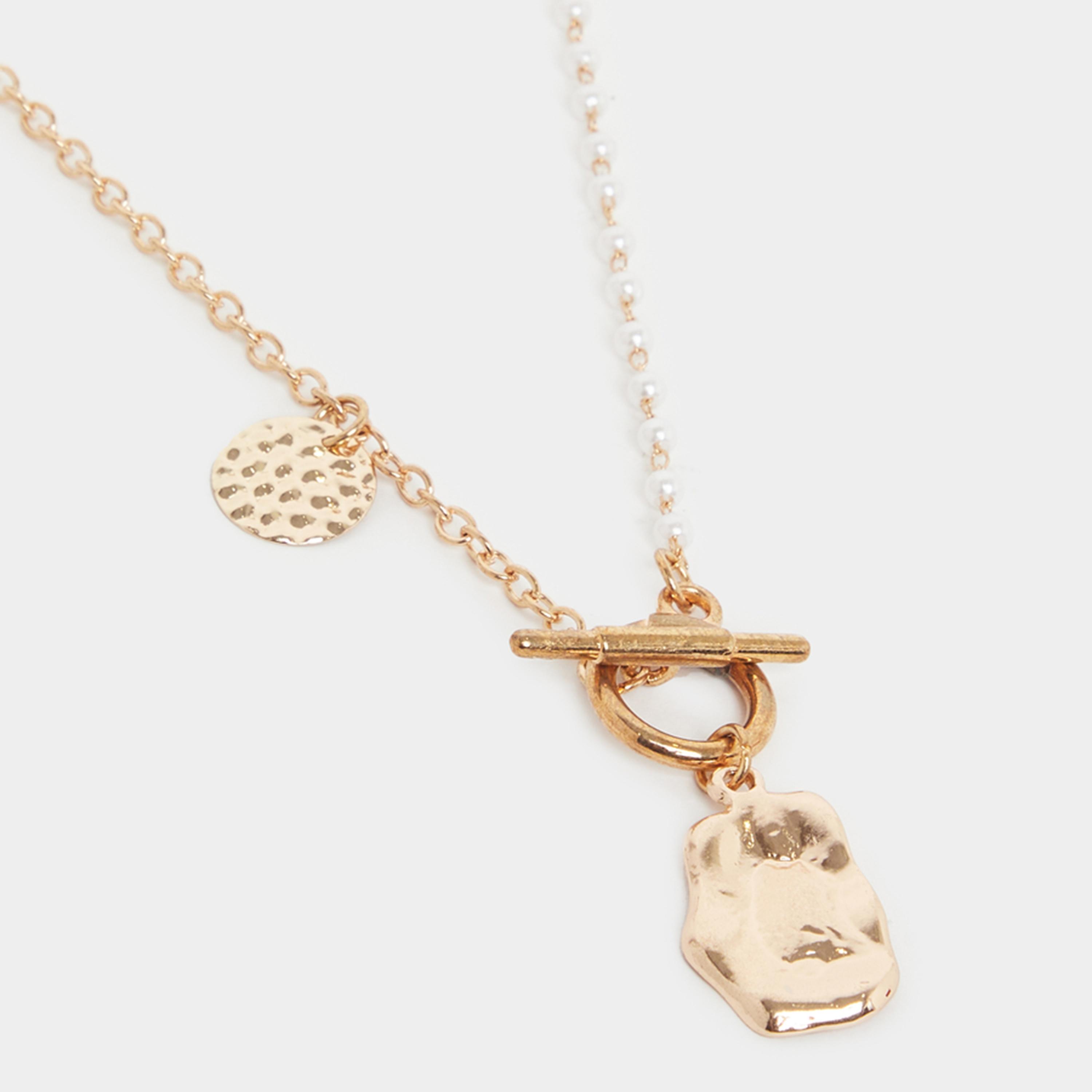 Styli One Side Pearl Embellished Necklace with Lobster Clasp Closure-women-watchesandjewellery-jewellery-necklacesandpendants-image-3