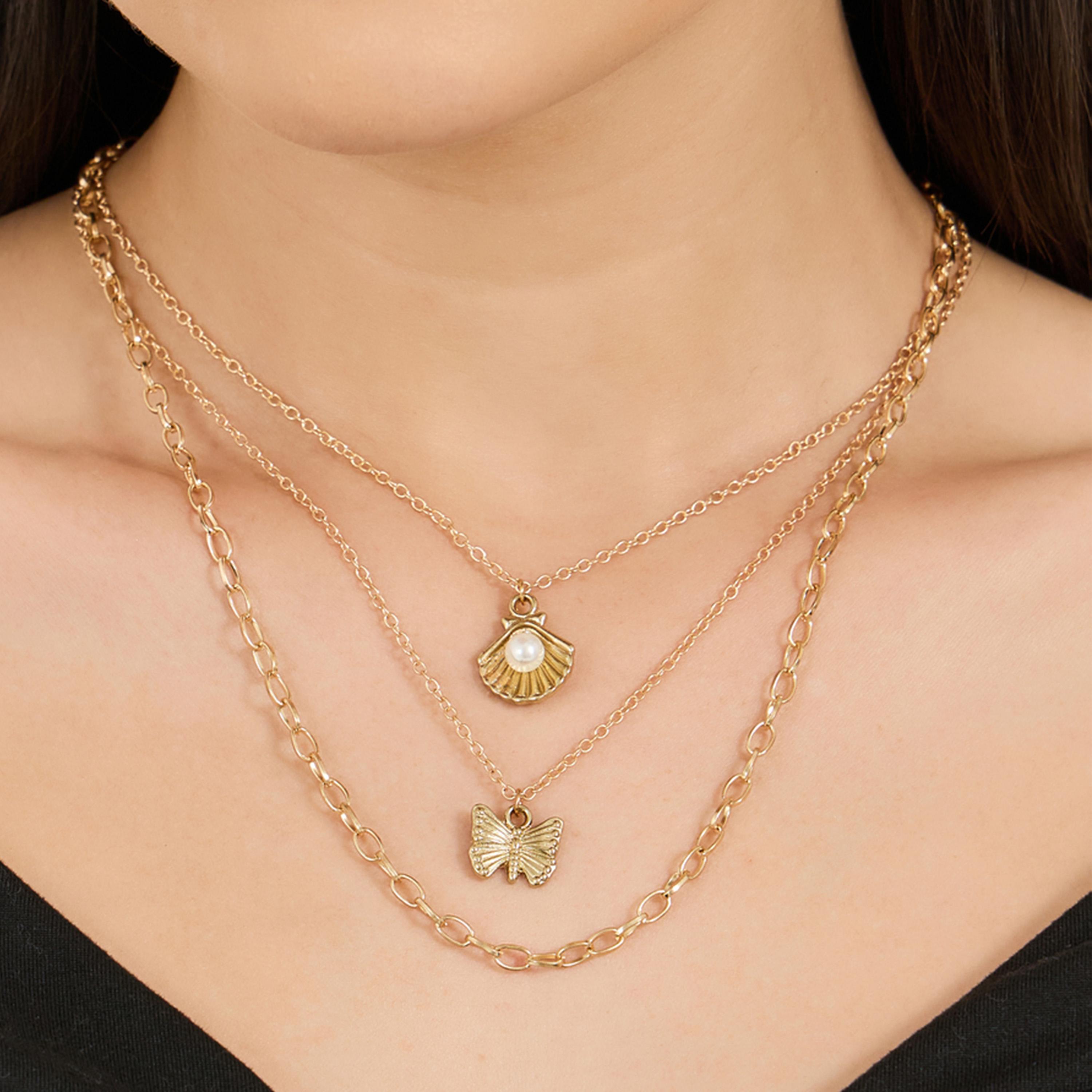 Styli Dual Drop Embellished Necklace-women-watchesandjewellery-jewellery-necklacesandpendants-image-1