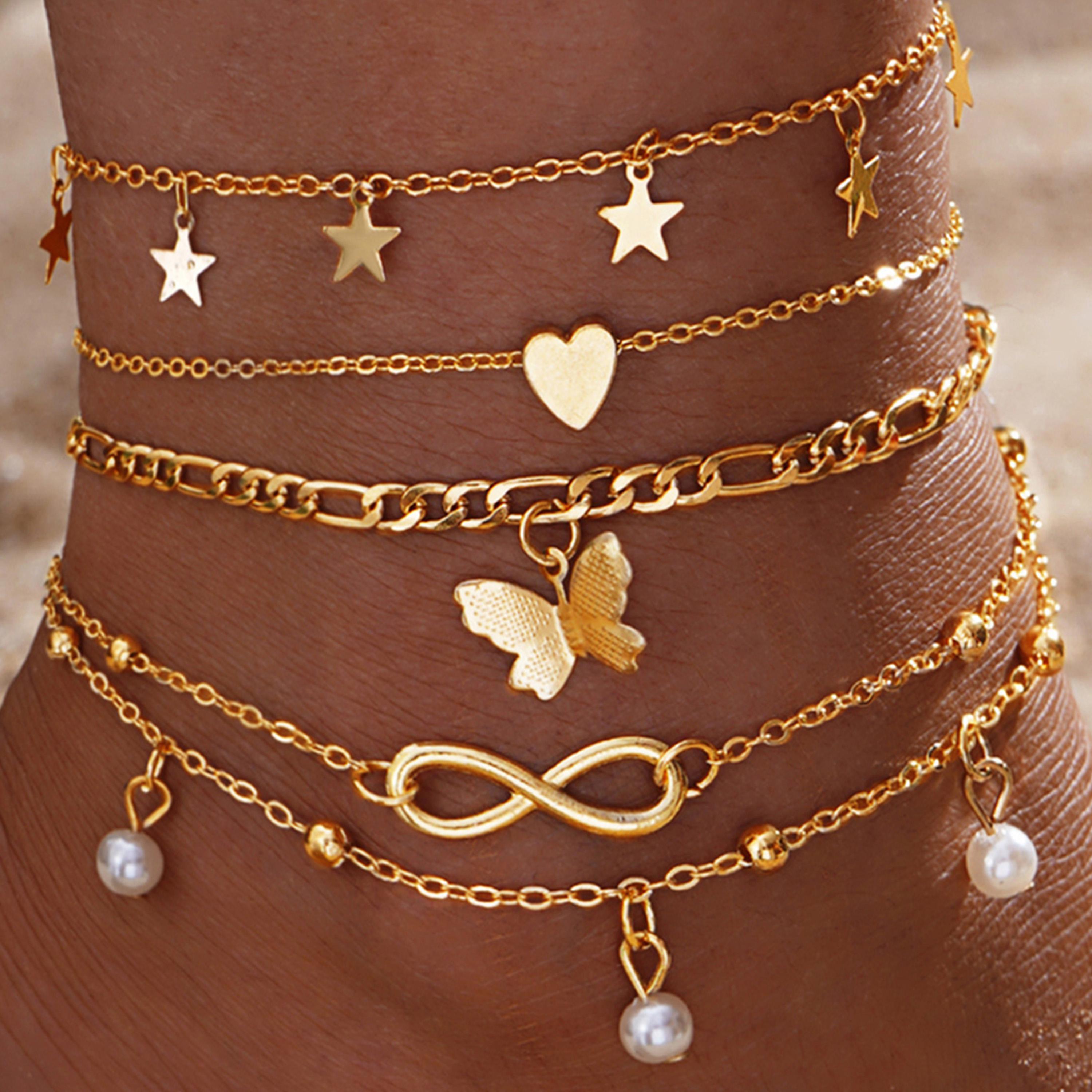 Styli Set of 3 - Assorted Chain Anklet-women-watchesandjewellery-jewellery-anklets-image-5