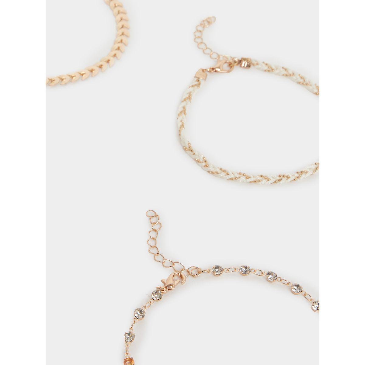 Set of 4 - Shell Drop Beaded Anklet-women-watchesandjewellery-jewellery-anklets-image-2