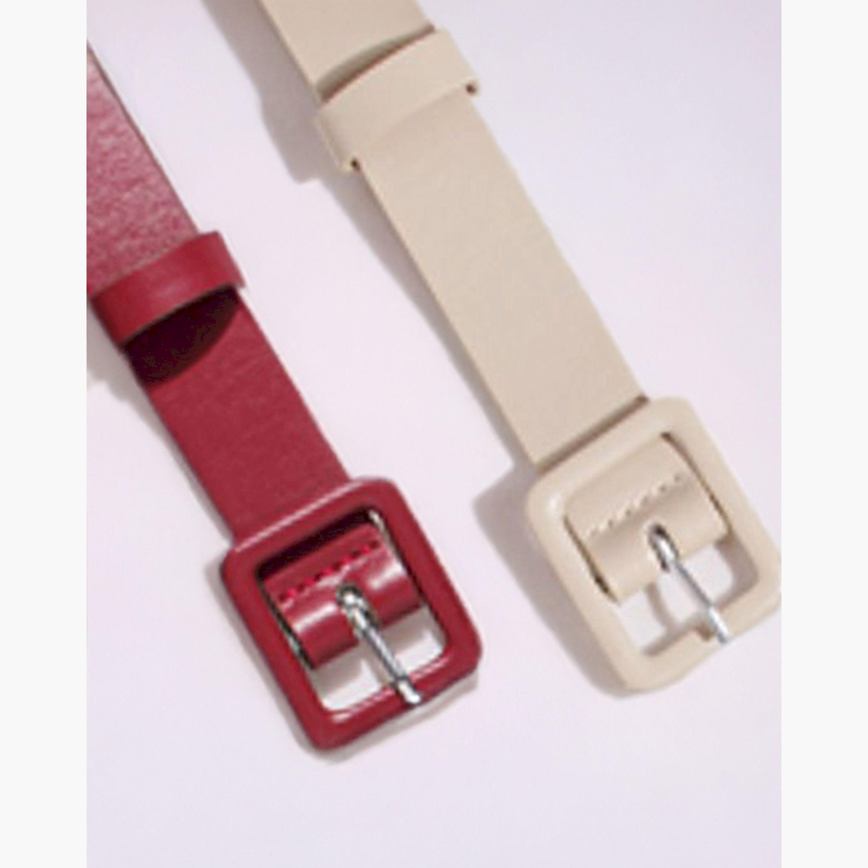 ستايلي - طقم من قطعتين - حزام بإبزيم سادة-women-clothingaccessories-belts-image-1