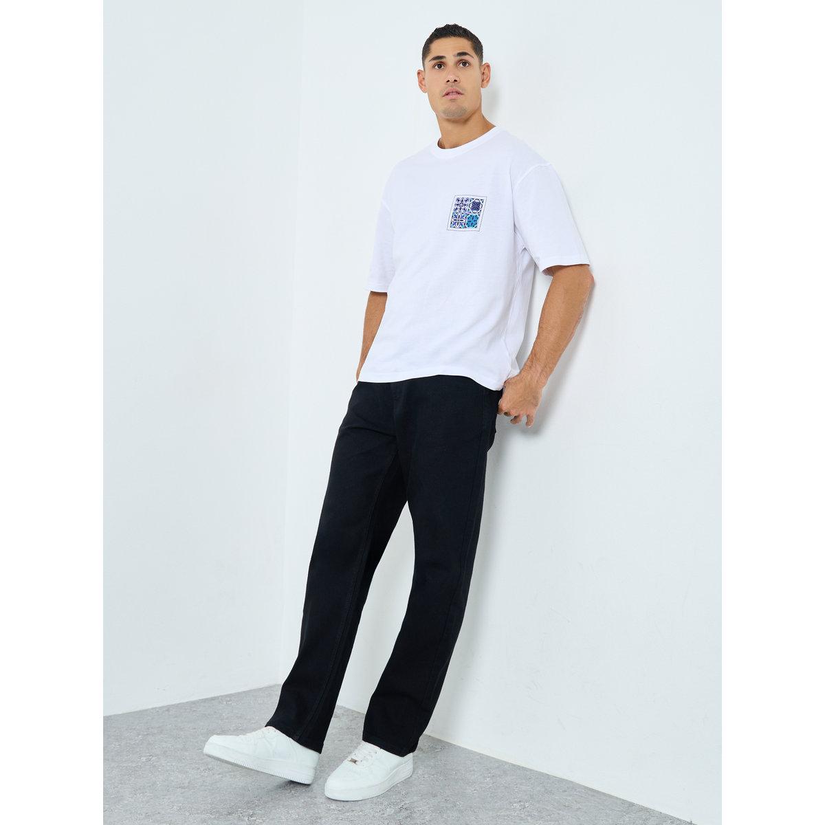 Styli Men White Oversized Graphic Print T-Shirt-men-clothing-tshirtsandpolos-tshirts-image-2
