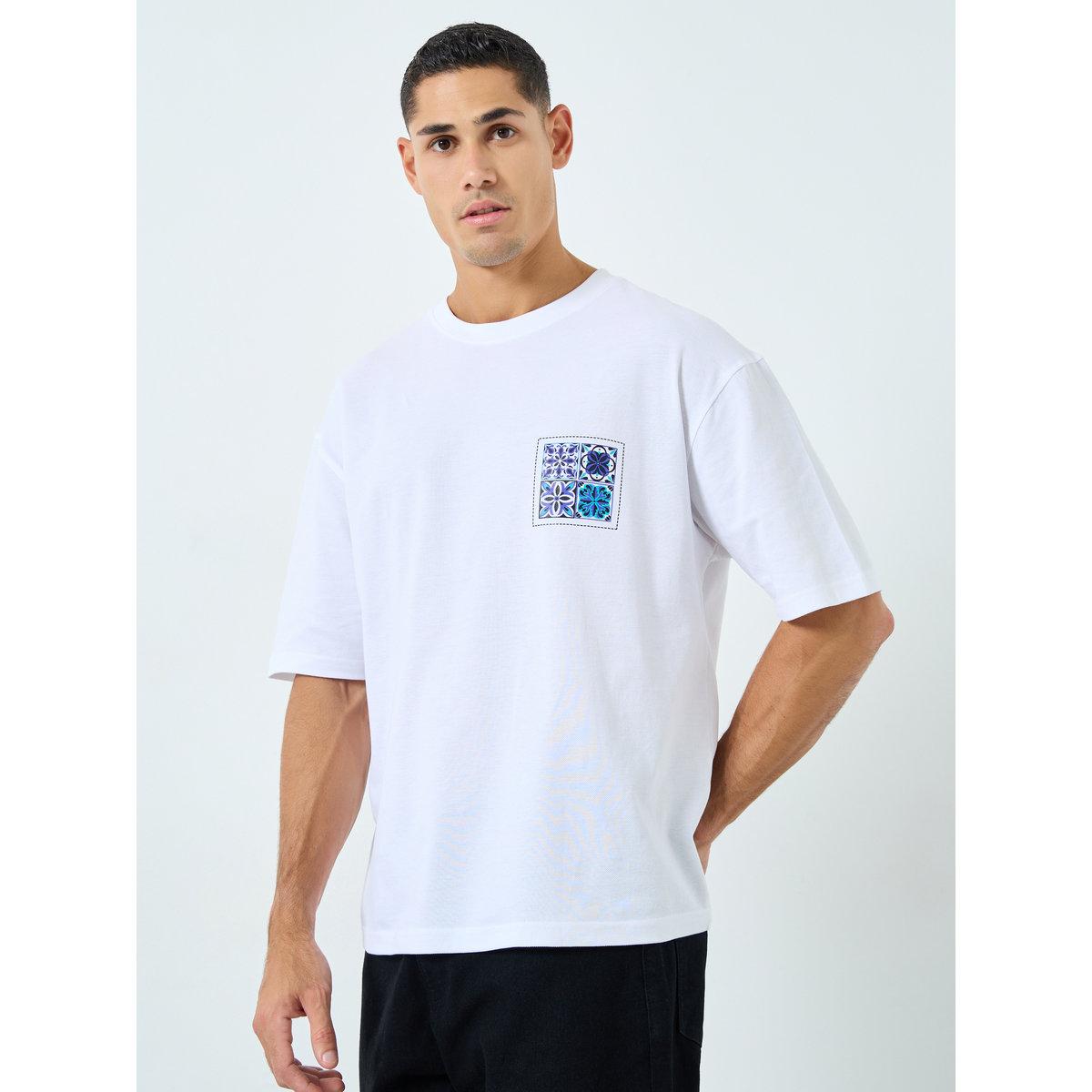 Styli Men White Oversized Graphic Print T-Shirt-men-clothing-tshirtsandpolos-tshirts-image-3