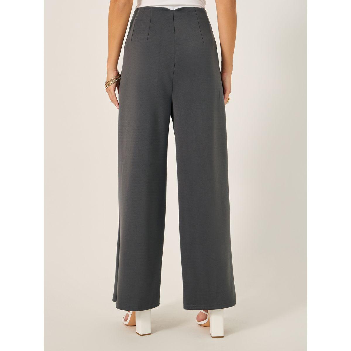 بنطال محزوز بأرجل واسعة وخصر متوسط-women-clothing-bottoms-trousers-image-4
