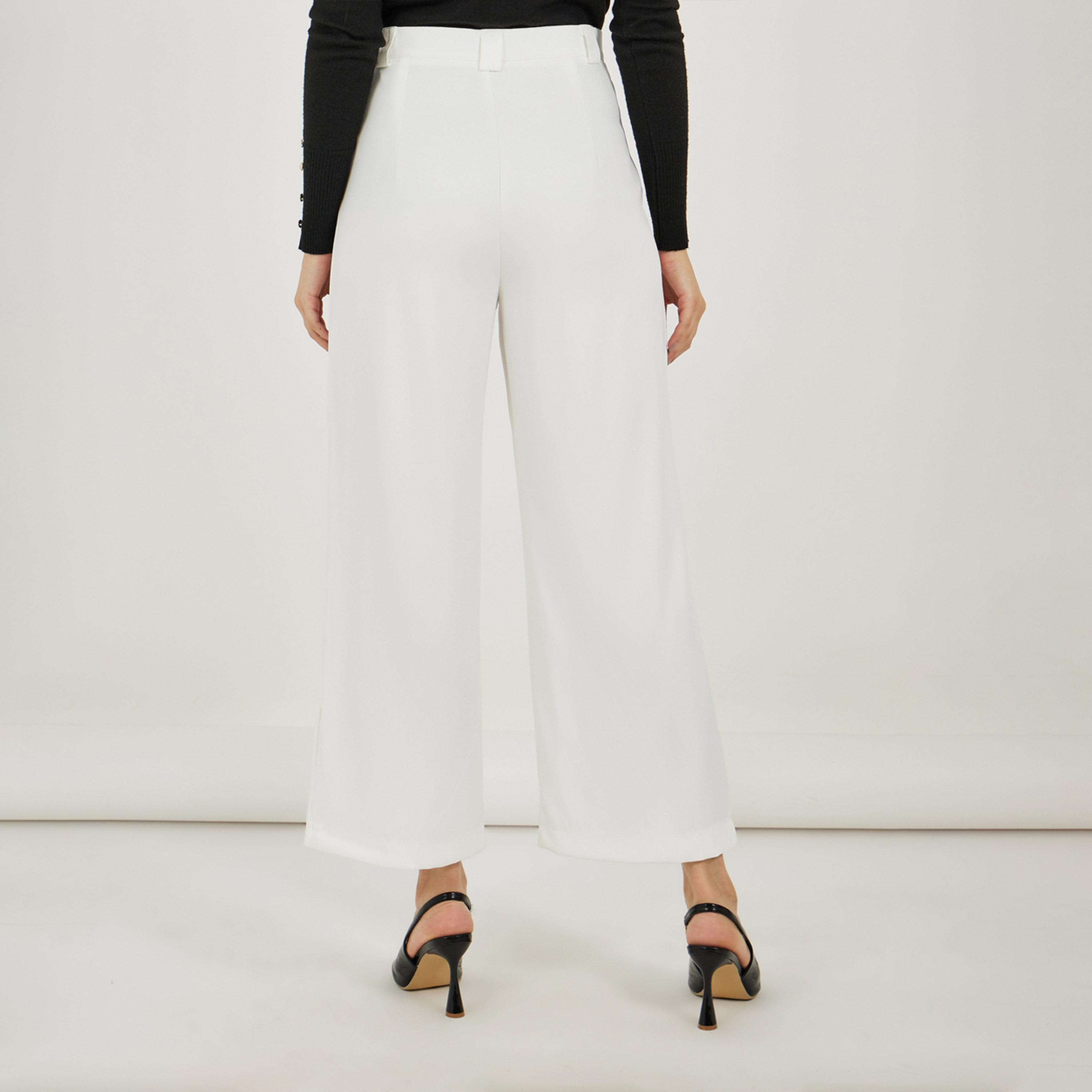ستايلي - بنطال بخصر مرتفع وقصة مستقيمة بطول الكاحل-women-clothing-bottoms-trousers-image-4