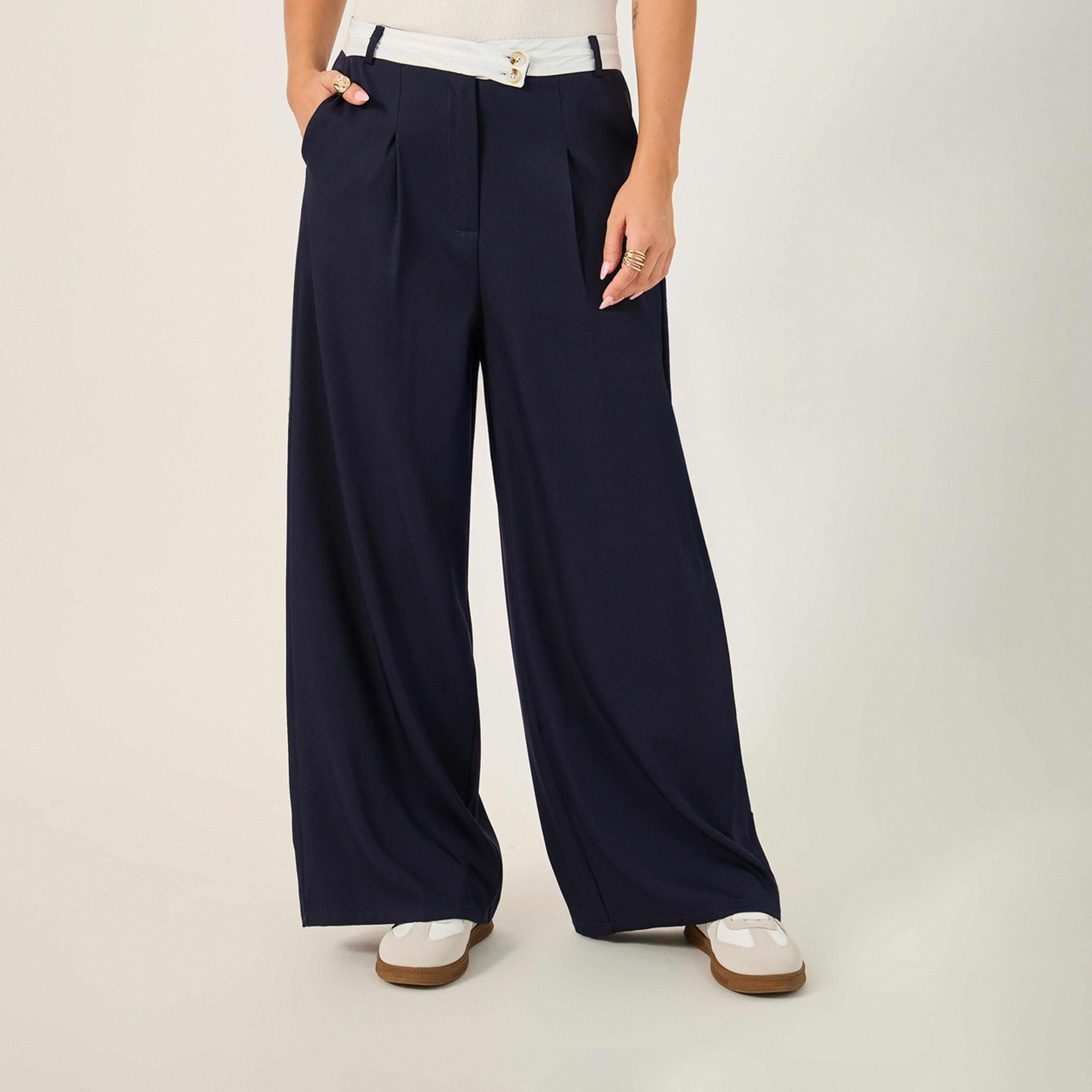 ستايلي - بنطال بحزام خصر متقاطع مع خط ثنية-women-clothing-bottoms-trousers-image-2