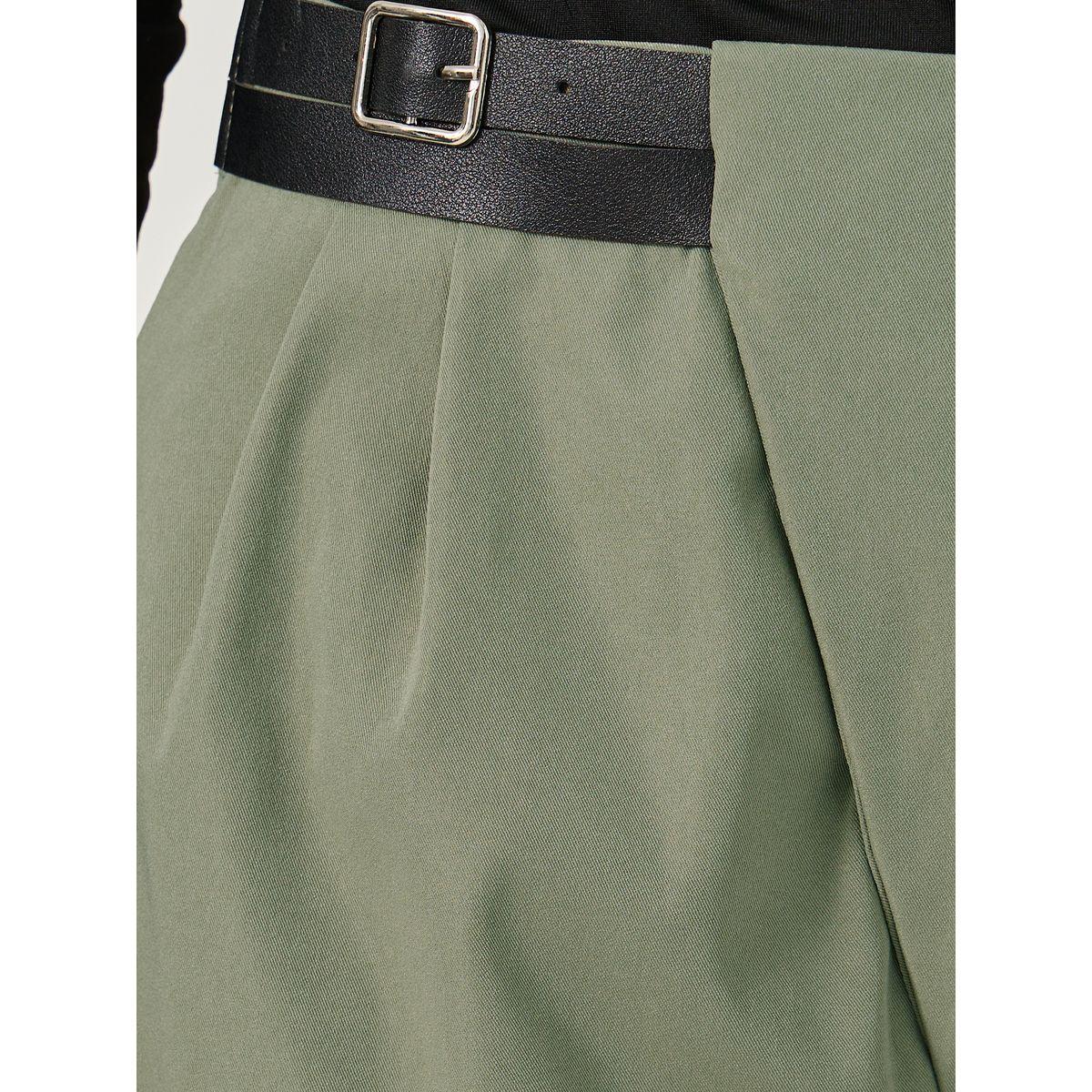 بنطال بقصة مستقيمة وخصر متوسط مع حزام-women-clothing-bottoms-trousers-image-4