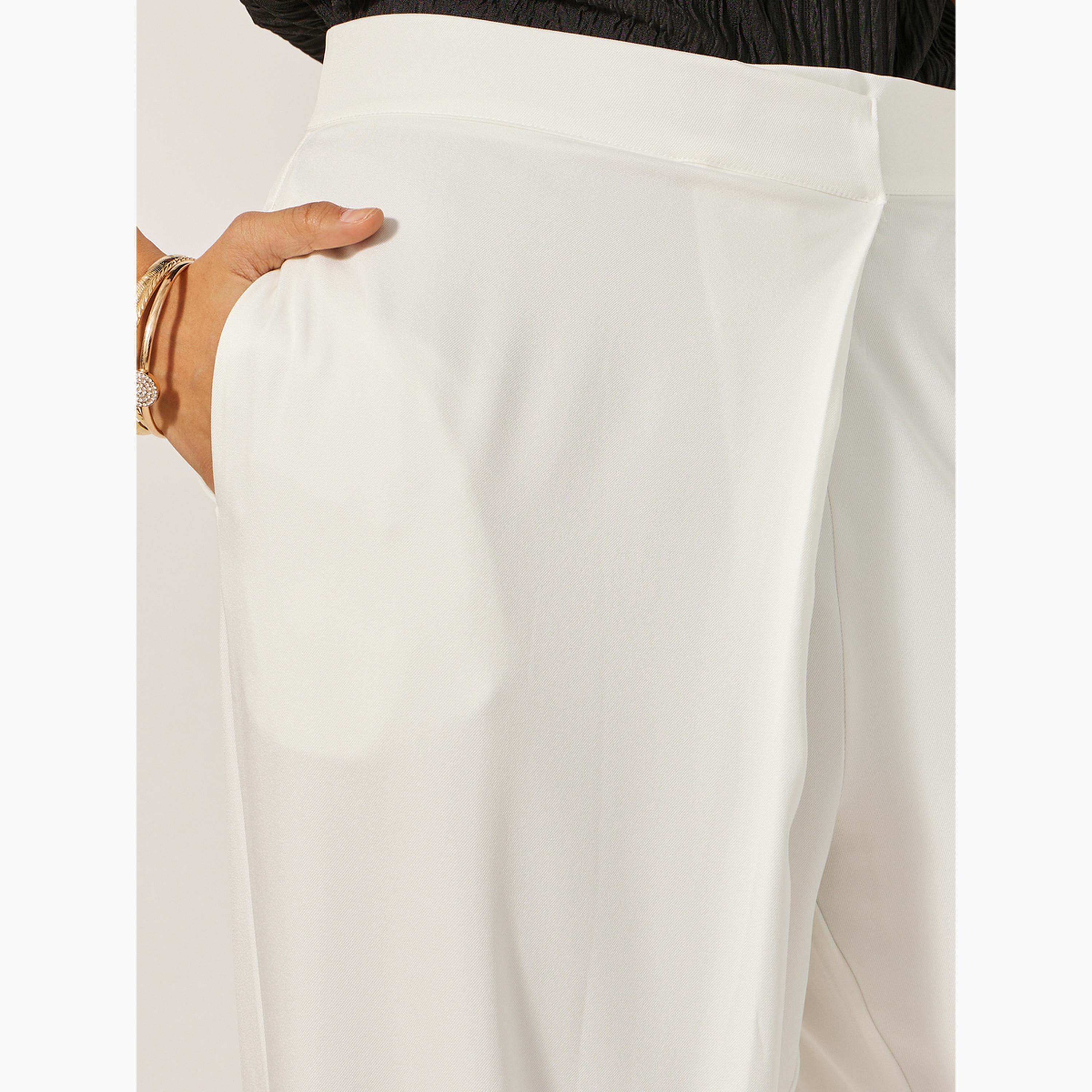 ستايلي - بنطال بقصة مستقيمة وخصر مرتفع متقاطع-women-clothing-bottoms-trousers-image-3