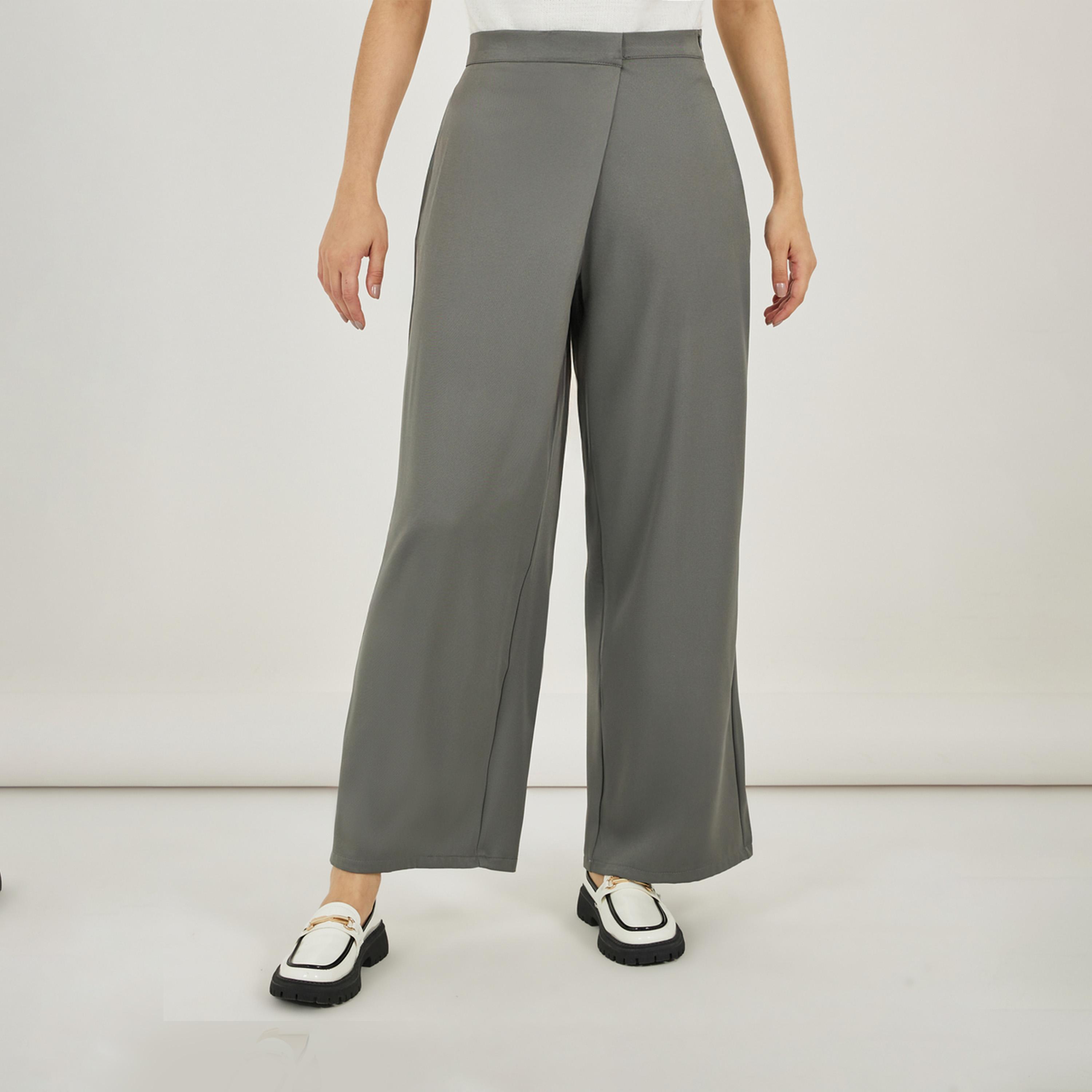Styli High Rise Straight Fit Pants with Cross Over Waistband Detail-women-clothing-bottoms-trousers-image-2