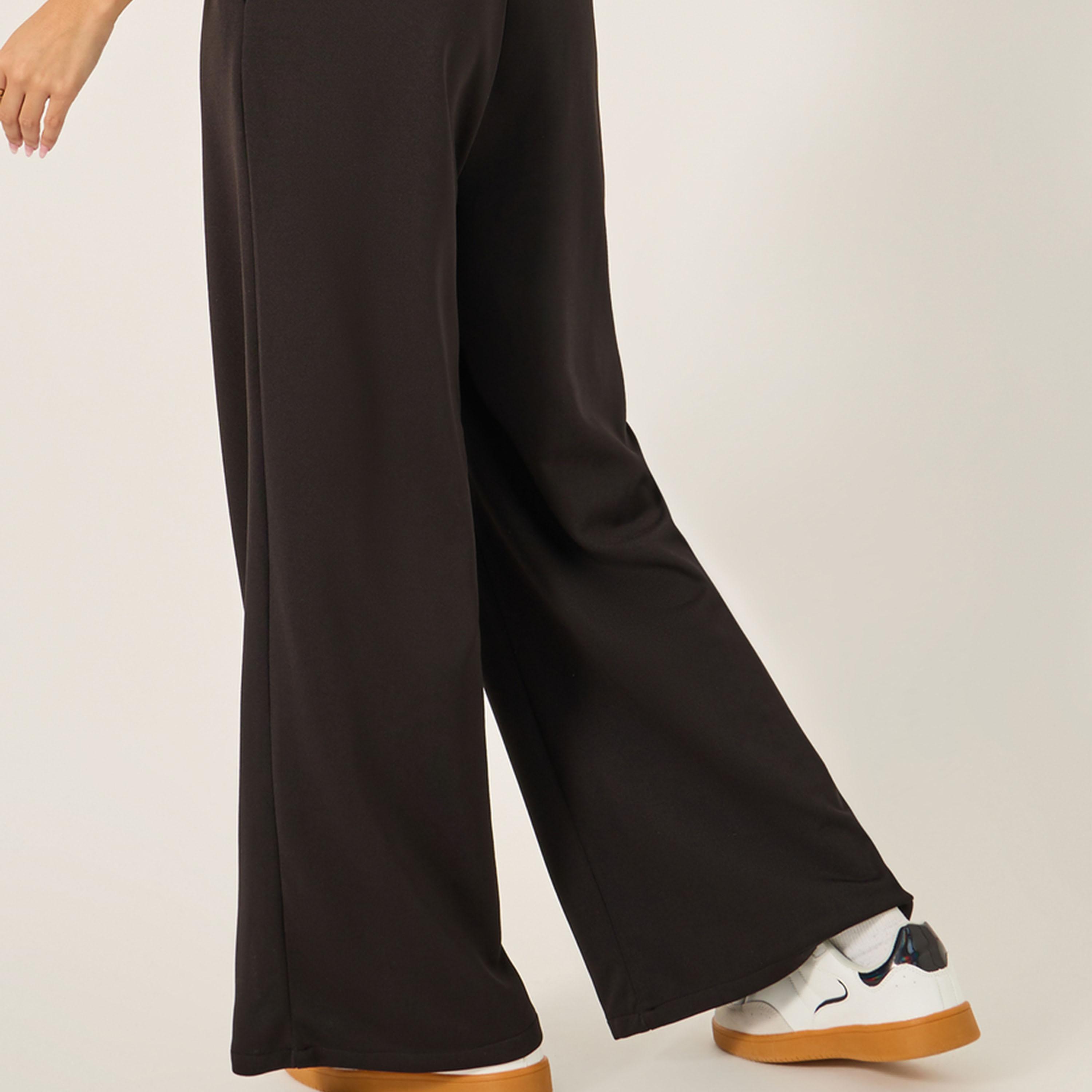 ستايلي - بنطال واسع الساق مع حزام خصر نصف مطاطي-women-clothing-bottoms-trousers-image-6