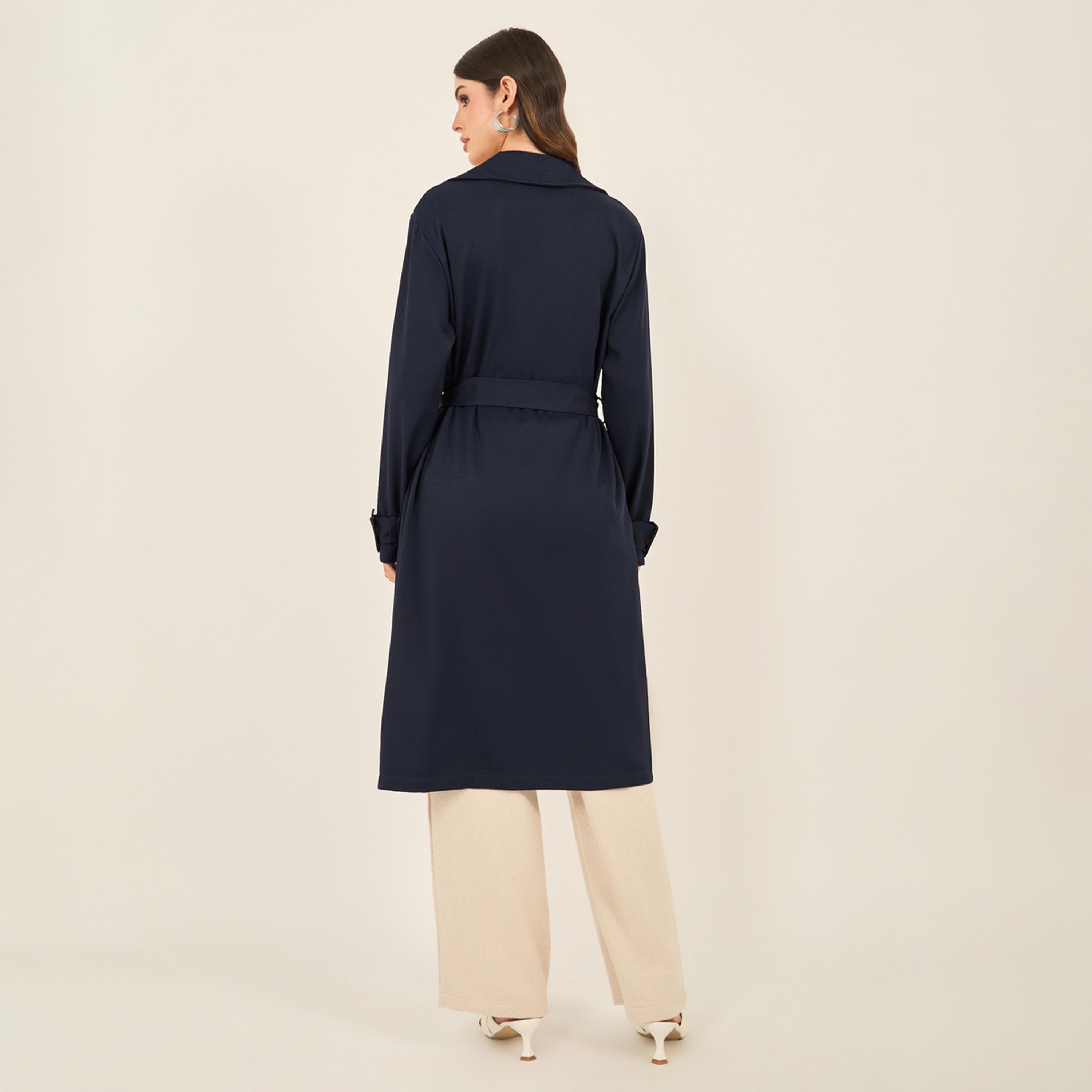 Styli Regular Fit Knee Length Trench Kimono With Belt 110 Cm-women-clothing-shirtsandblouses-shirts-image-5