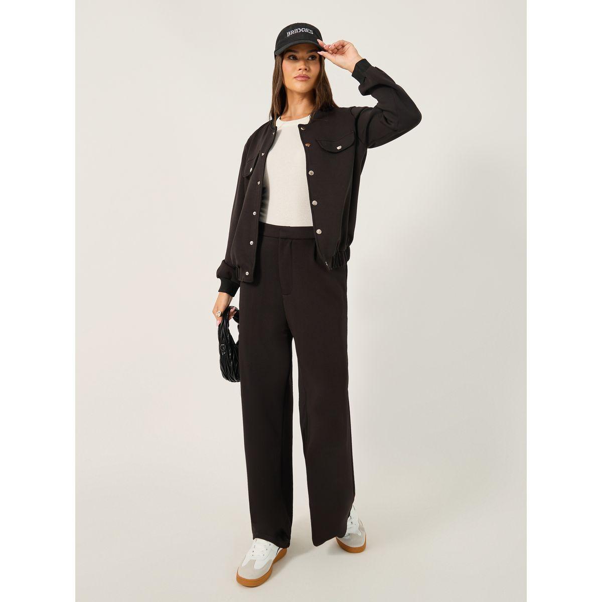 Styli Solid Regular Fit Jacket with Utility Pockets Detail-women-winterwear-coatsandjackets-jackets-image-2
