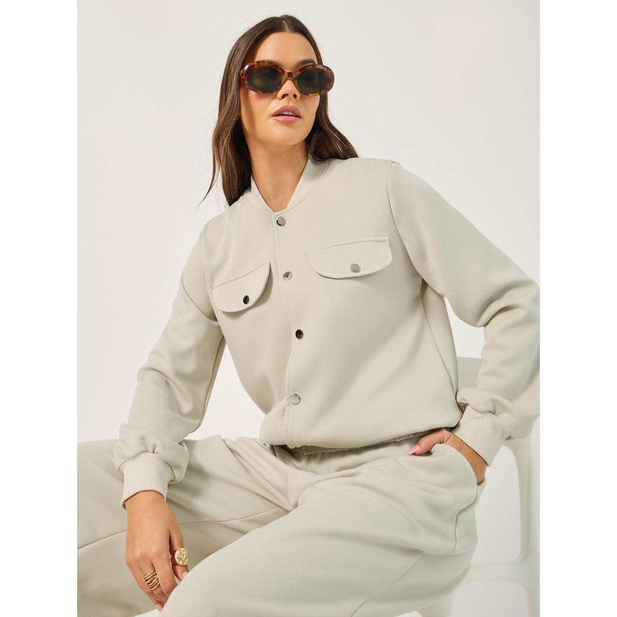 جاكيت سادة بقصة عادية وجيوب-women-winterwear-coatsandjackets-jackets-image-6
