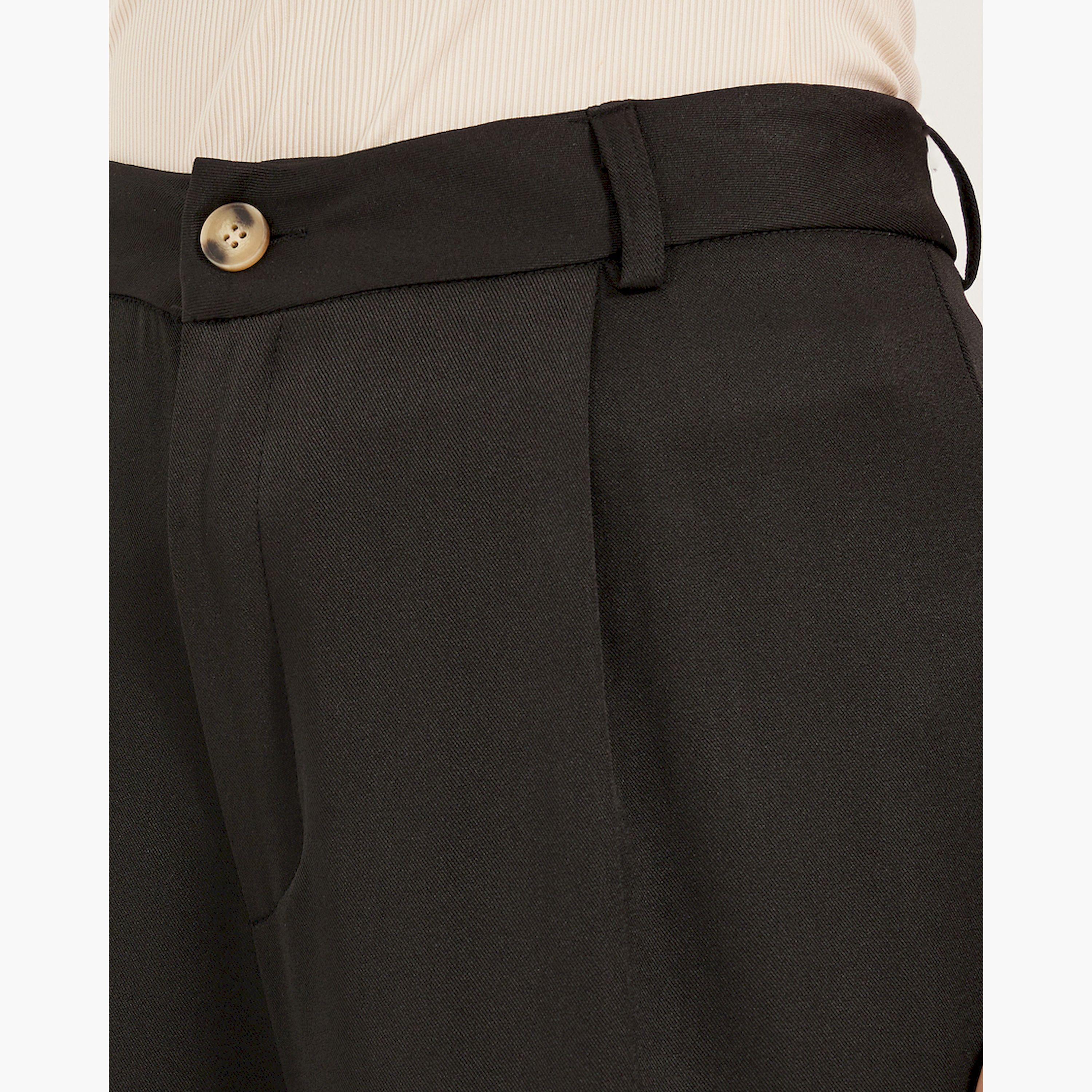 ستايلي - بنطال بخصر متوسط الارتفاع بقصّة ساق واسعة مدببة-women-clothing-bottoms-trousers-image-3