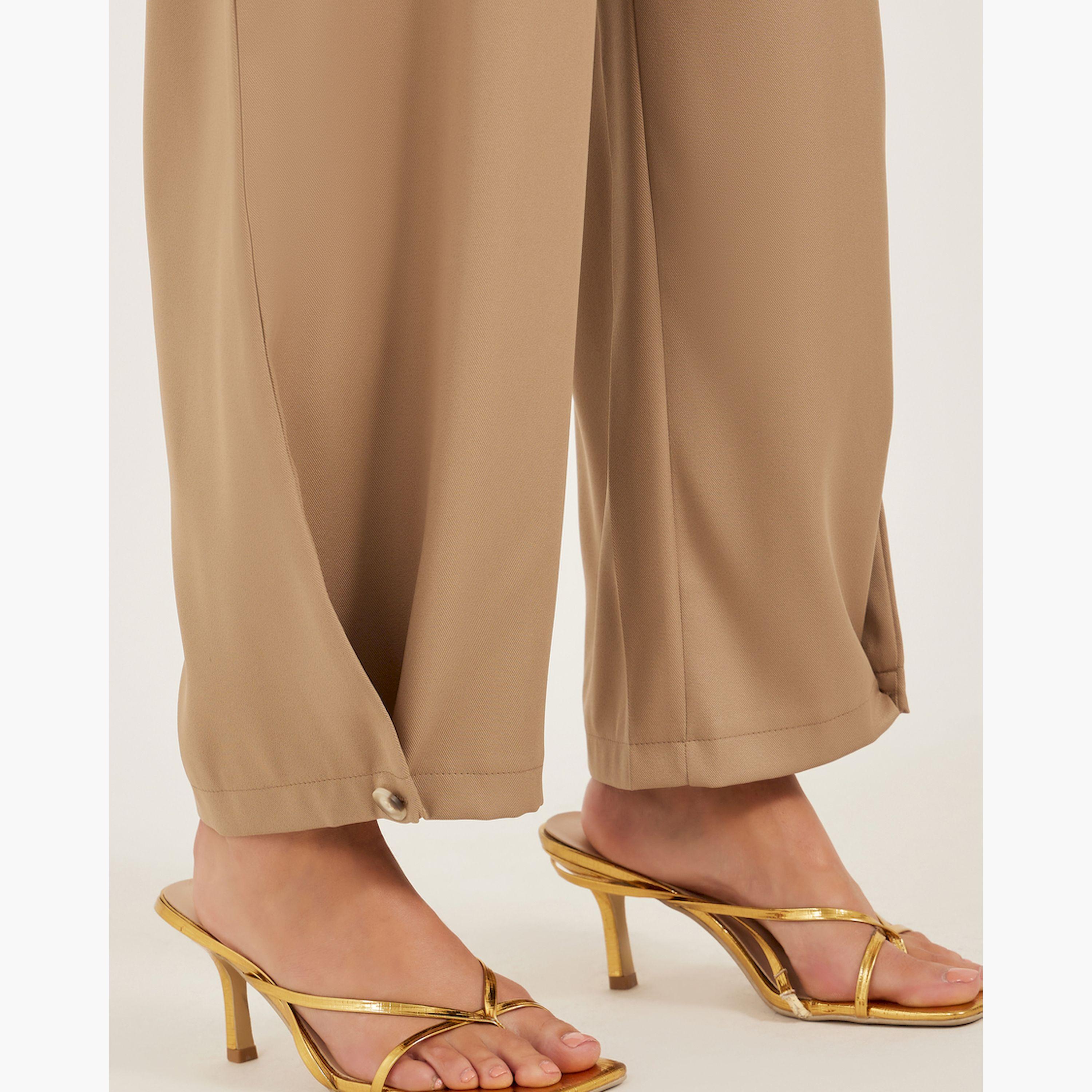 ستايلي - بنطال بخصر متوسط الارتفاع بقصّة ساق واسعة مدببة-women-clothing-bottoms-trousers-image-4