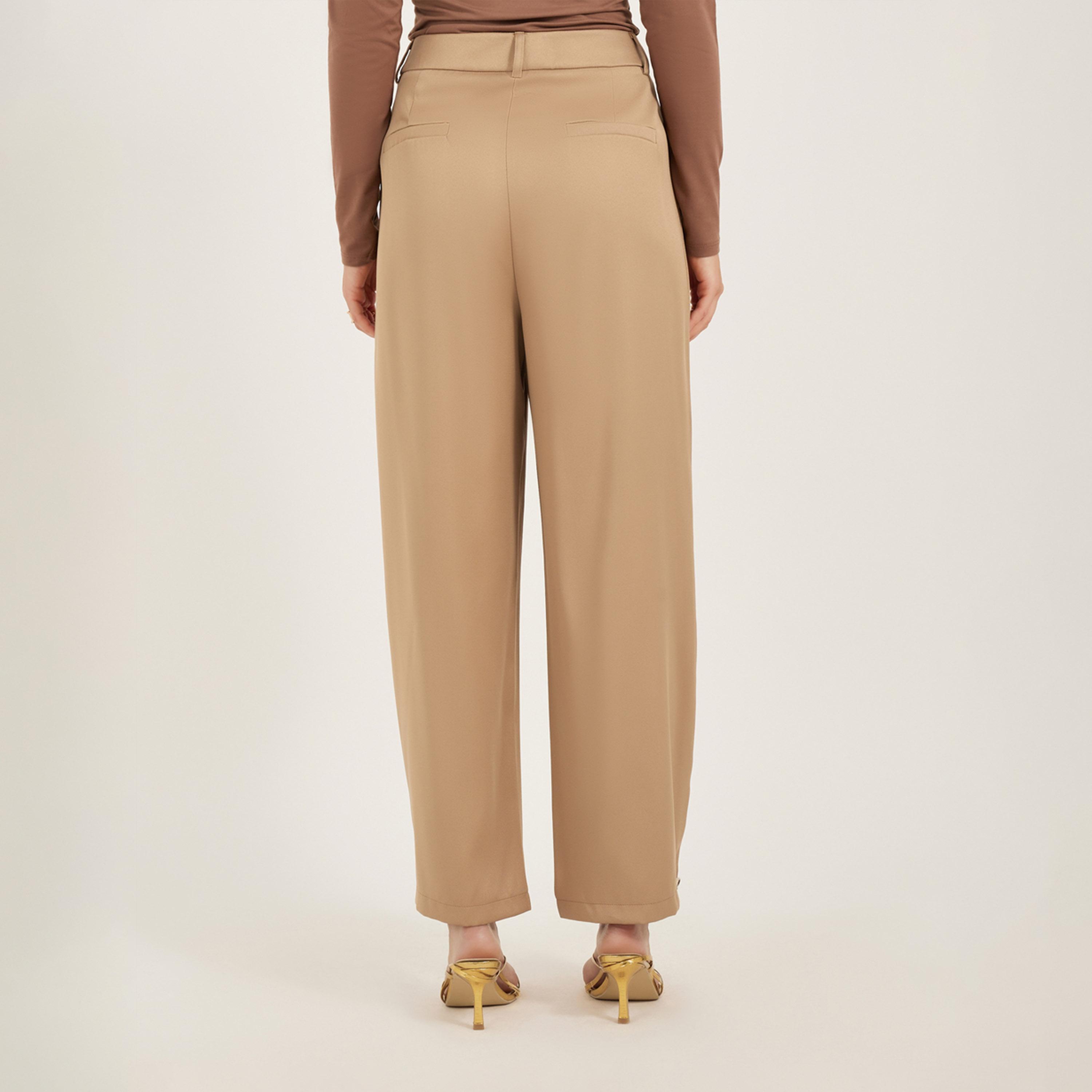 ستايلي - بنطال بخصر متوسط الارتفاع بقصّة ساق واسعة مدببة-women-clothing-bottoms-trousers-image-5