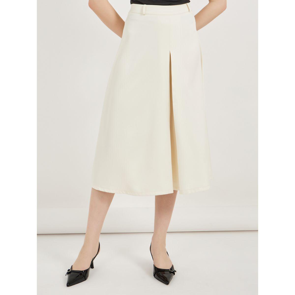 Styli Solid Pleated A-Line Midi Skirt-women-clothing-bottoms-skirts-image-2