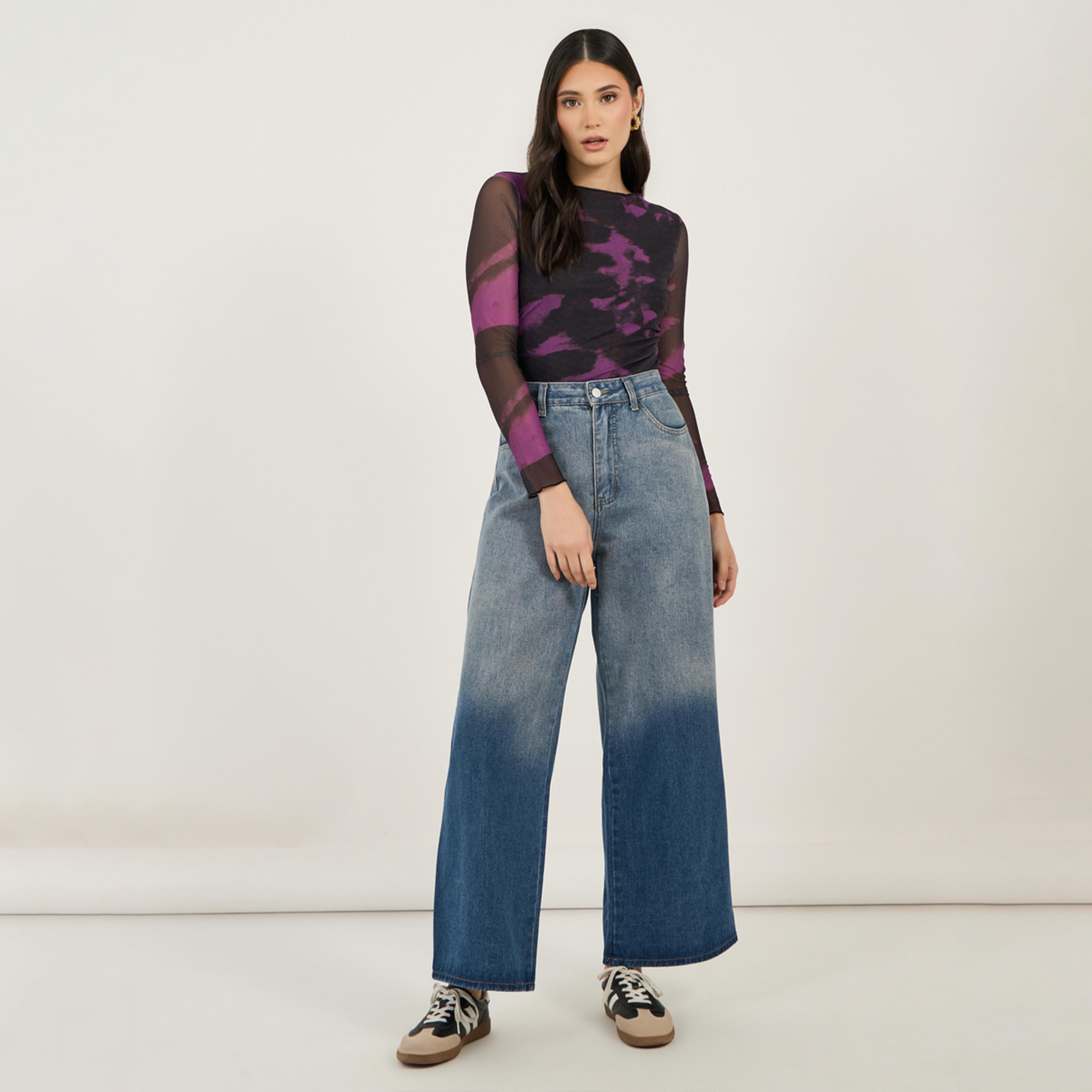 Styli Mid Rise Ombre Wide Leg Jeans-women-clothing-bottoms-jeans-image-1