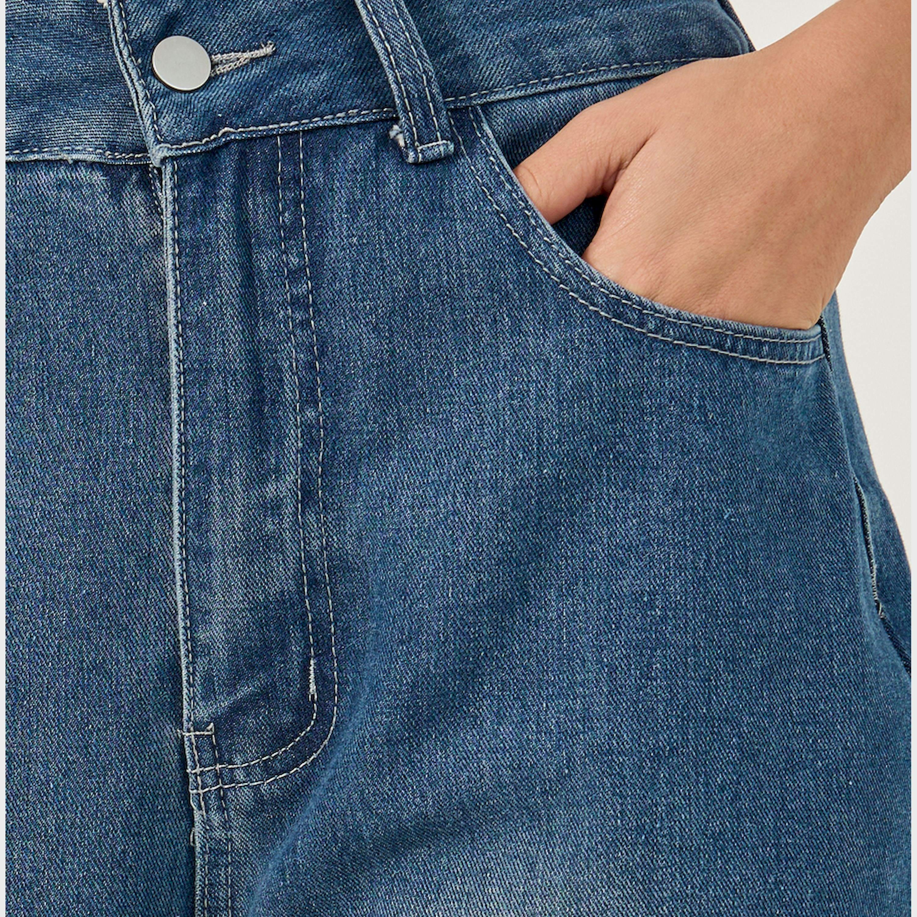 ستايلي - بنطال جينز باهت بساق واسعة وحزام خصر مزدوج-women-clothing-bottoms-jeans-image-3