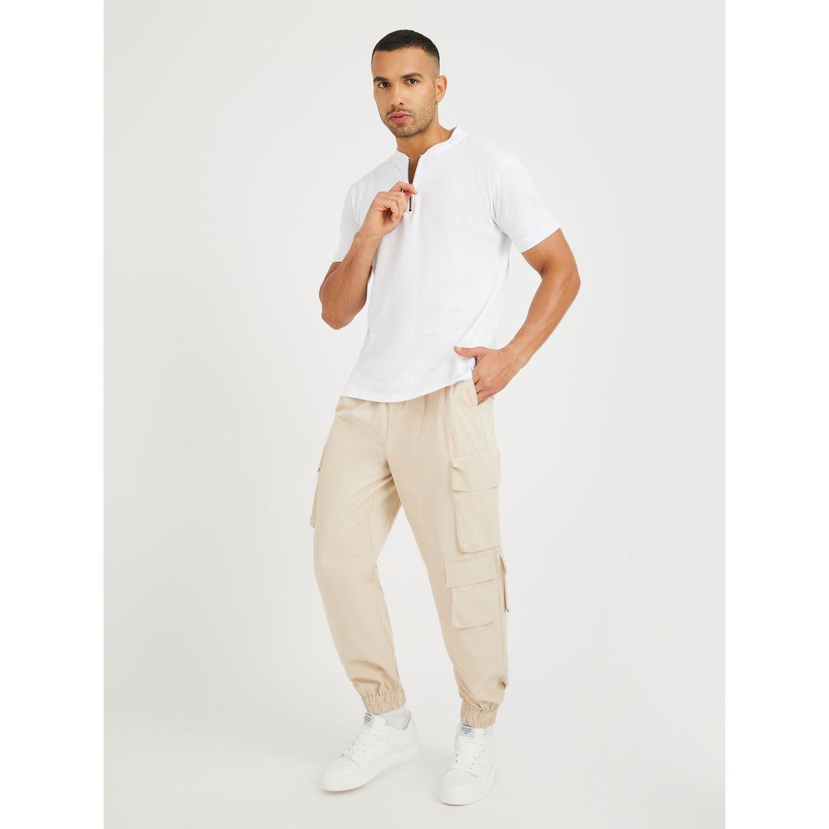 تيشيرت بياقة بولو وقصة عادية مع نصف سحَّاب غلق-men-clothing-tshirtsandpolos-polos-image-2