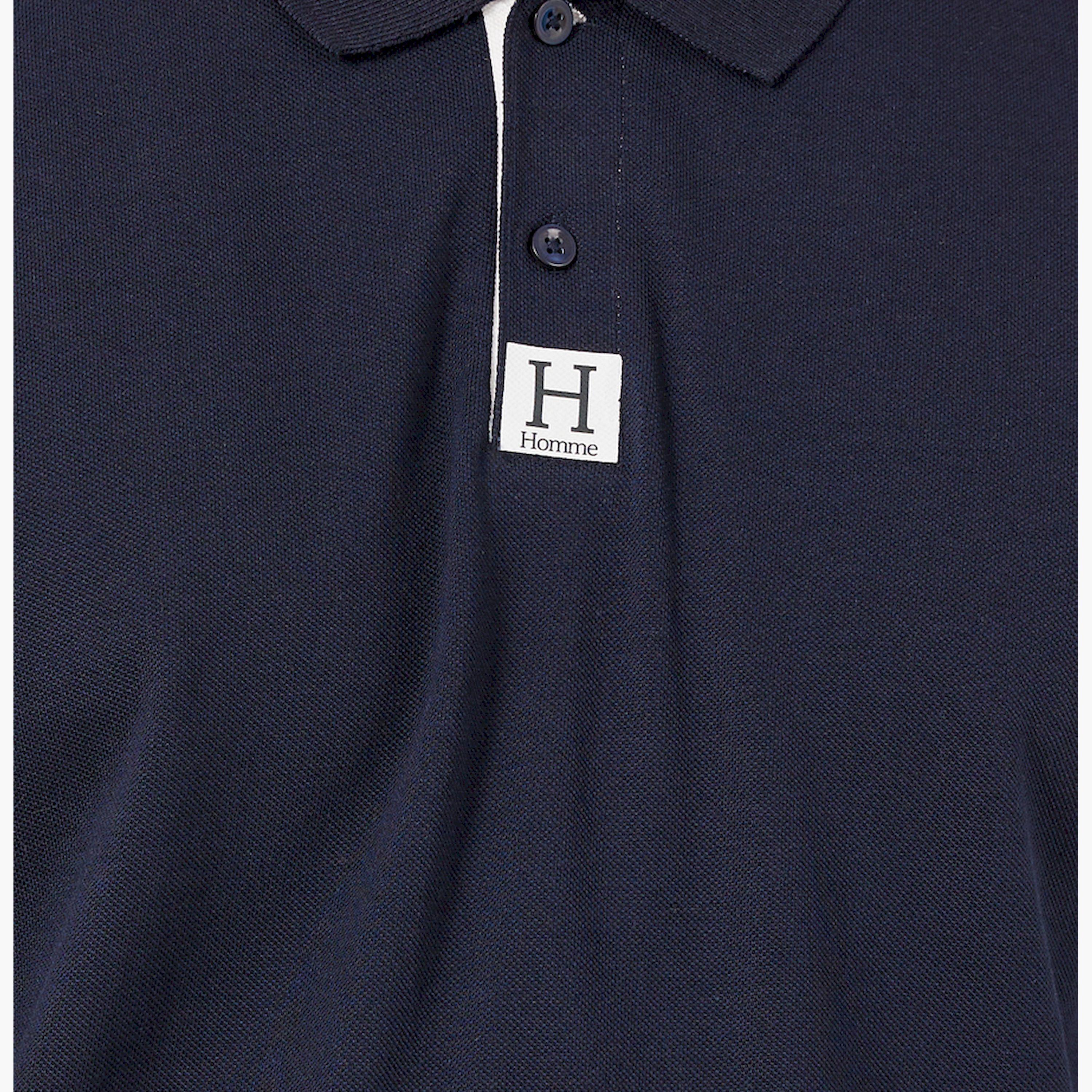 Styli Minimal Print Relaxed Fit Polo T-Shirt with Contrast Placket-men-clothing-tshirtsandpolos-polos-image-3