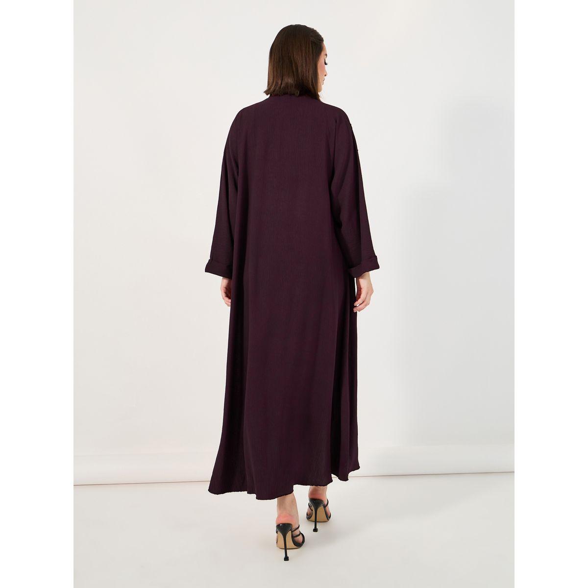 Styli Pintuck Embroidery Abaya with Stone Embellishment-women-arabicclothing-abayas-image-5