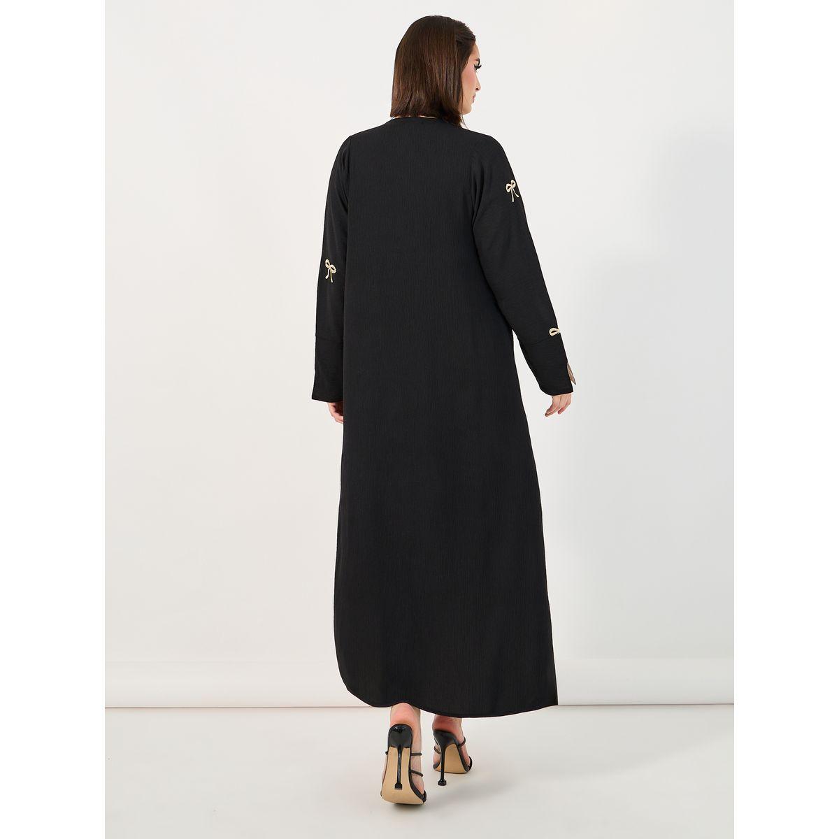 جلابية مُطرّزة بأشكال فيونكة مع أربطة-women-arabicclothing-abayas-image-4