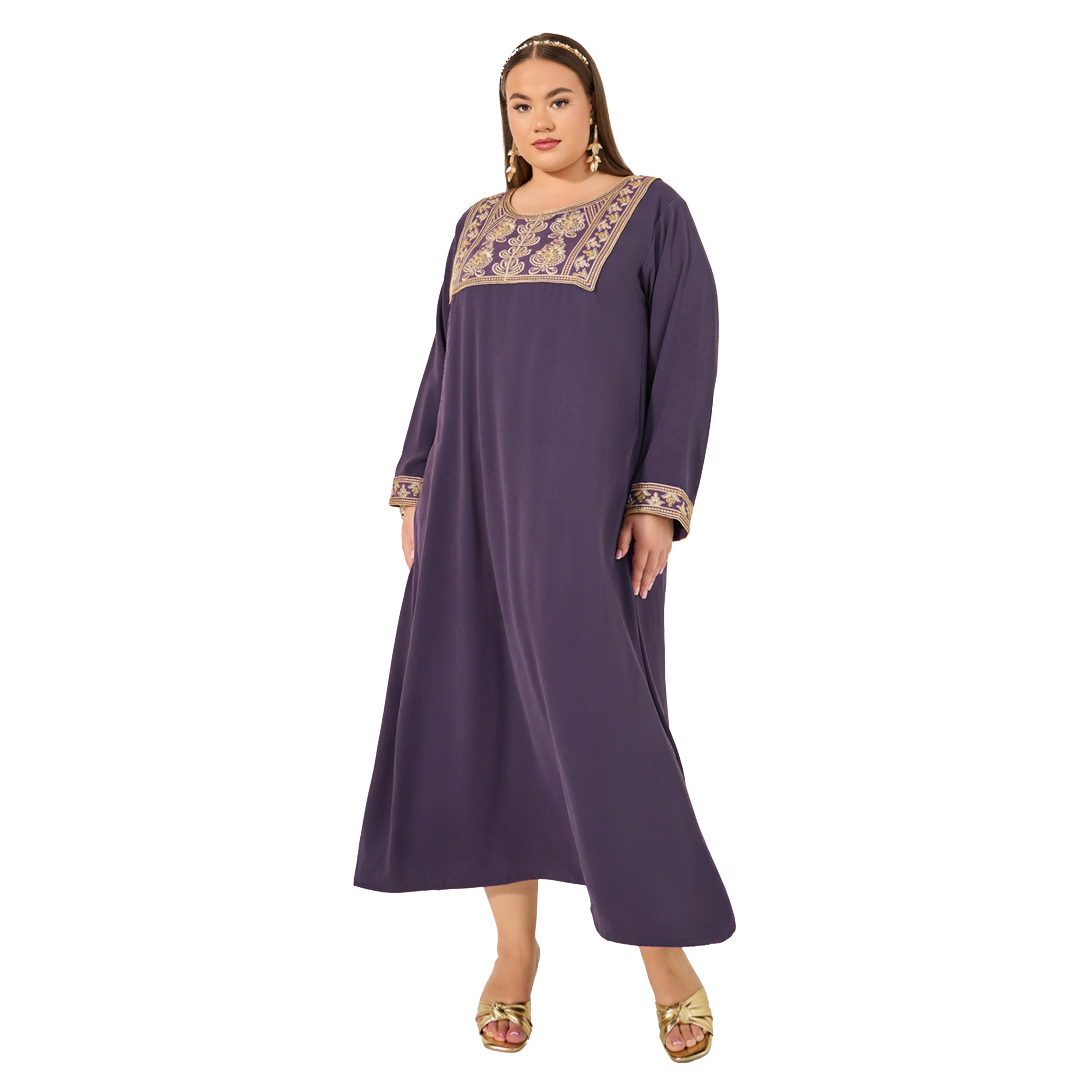 Styli Embroidered Round Neck A-Line Jalabyia-women-arabicclothing-jalabiyas-image-2
