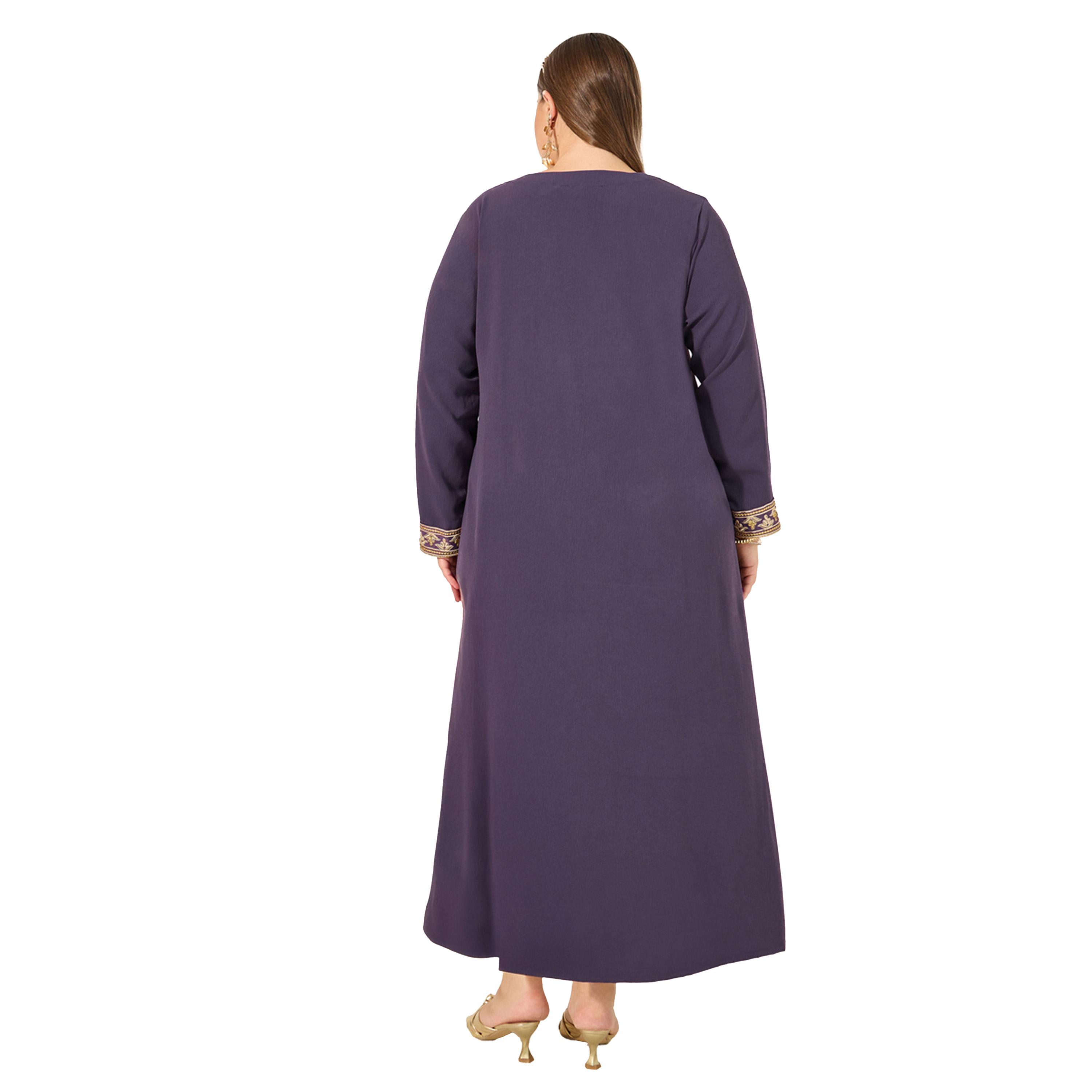 Styli Embroidered Round Neck A-Line Jalabyia-women-arabicclothing-jalabiyas-image-5