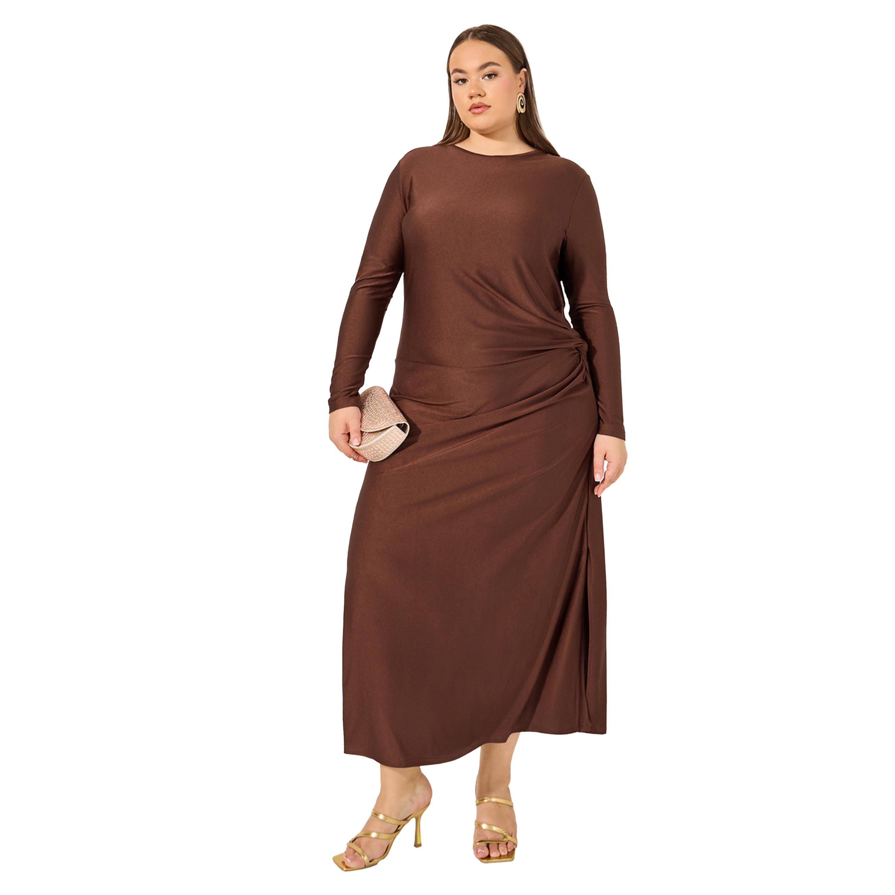 Styli Plus Size Texture Twist Detail Jalabiya-women-arabicclothing-jalabiyas-image-2