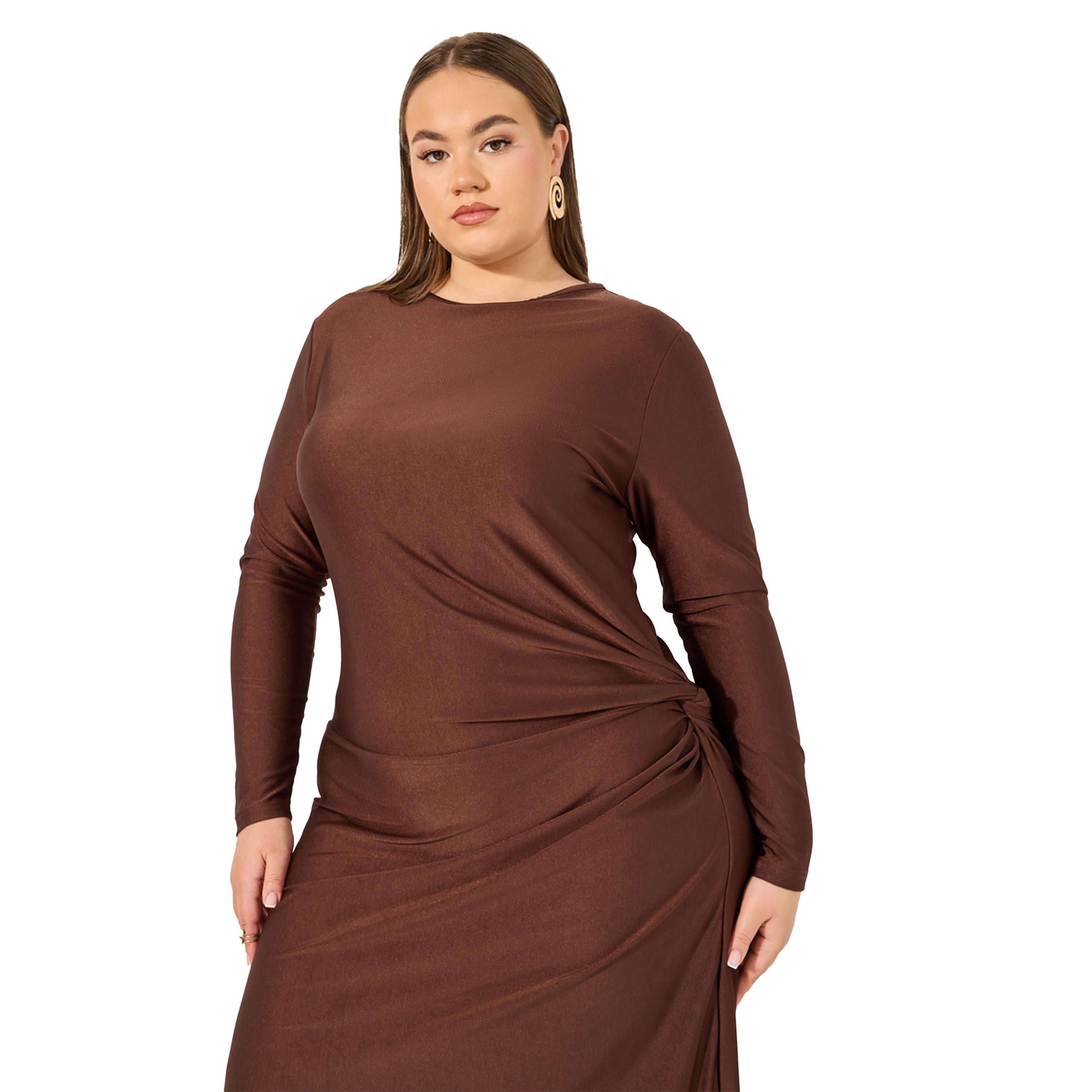 ستايلي - جلابية مقاس كبير بتفاصيل ملفوفة-women-arabicclothing-jalabiyas-image-3