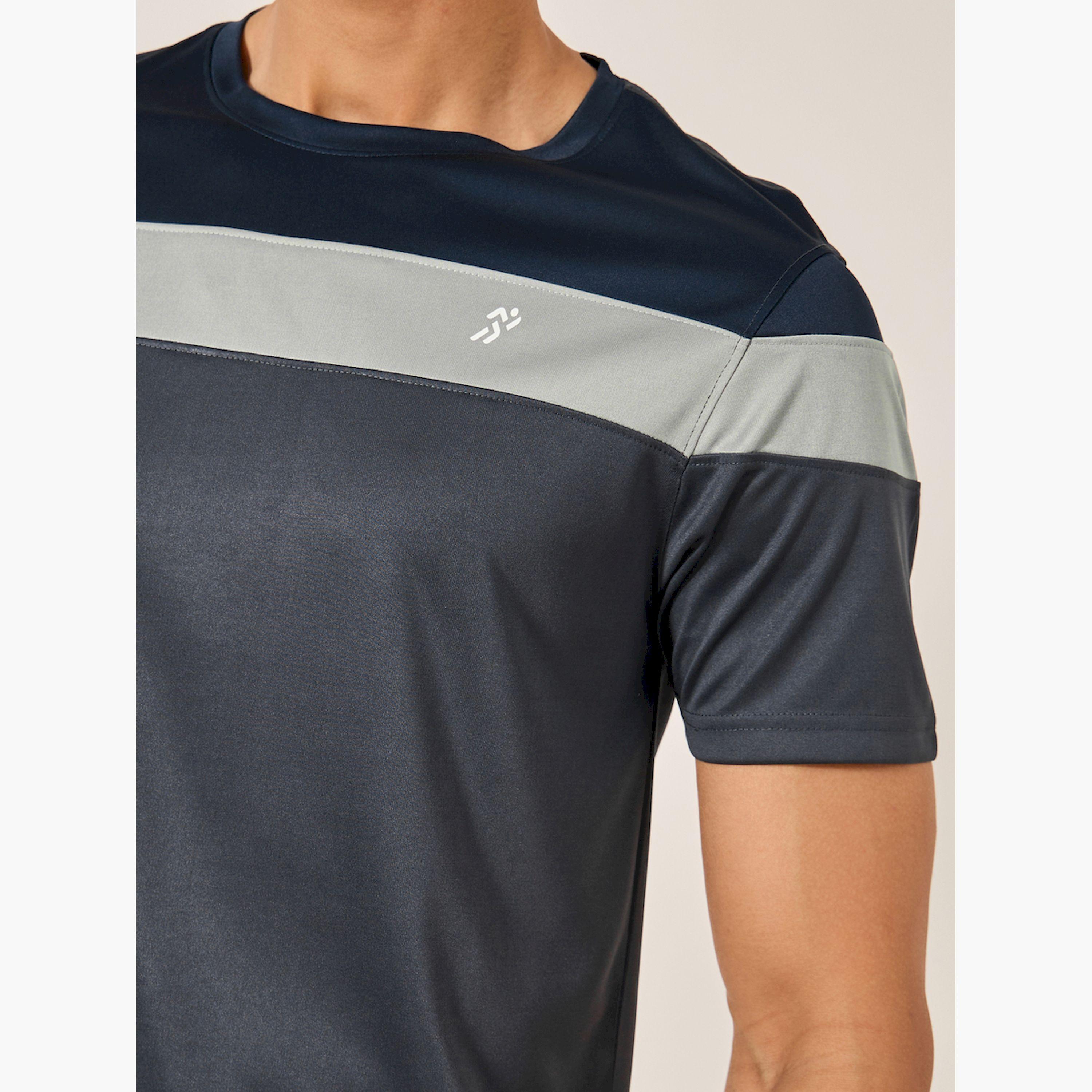 Styli Color Block Regular Fit T-Shirt with Logo Detail-men-clothing-sportswearandactivewear-tshirtsandpolos-image-3