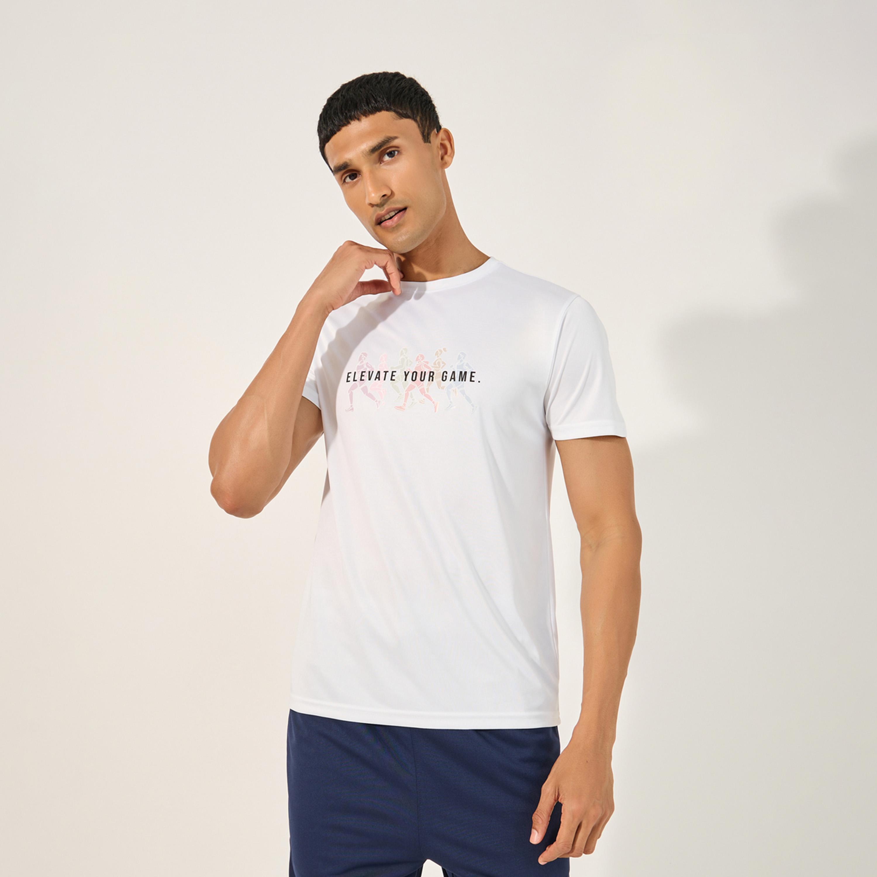 Styli Slogan Print Short Sleeve Running T-Shirt-men-clothing-sportswearandactivewear-tshirtsandpolos-image-1