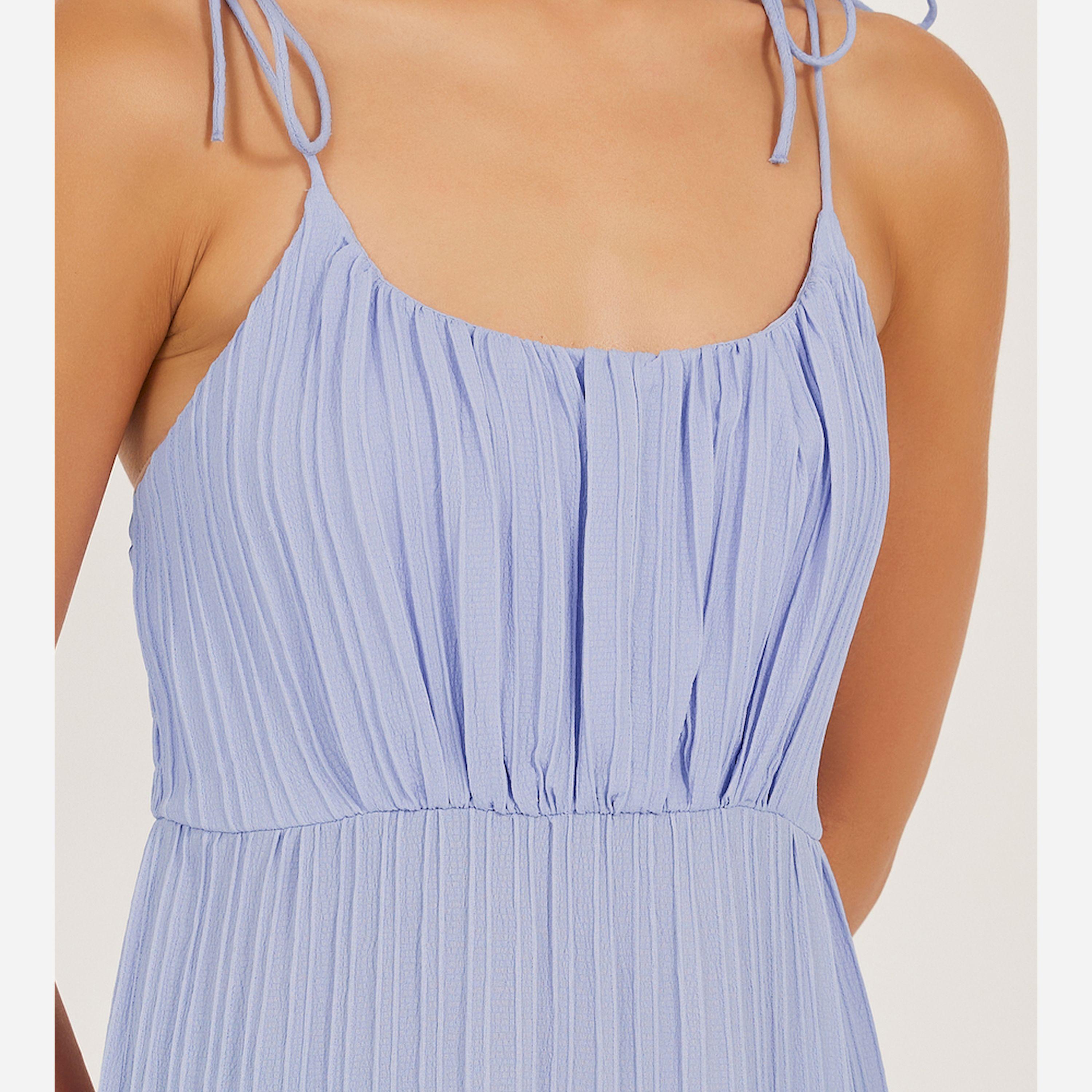 ستايلي - فستان ماكسي سادة متعدد الطبقات بأشرطة-women-clothing-dresses-image-4