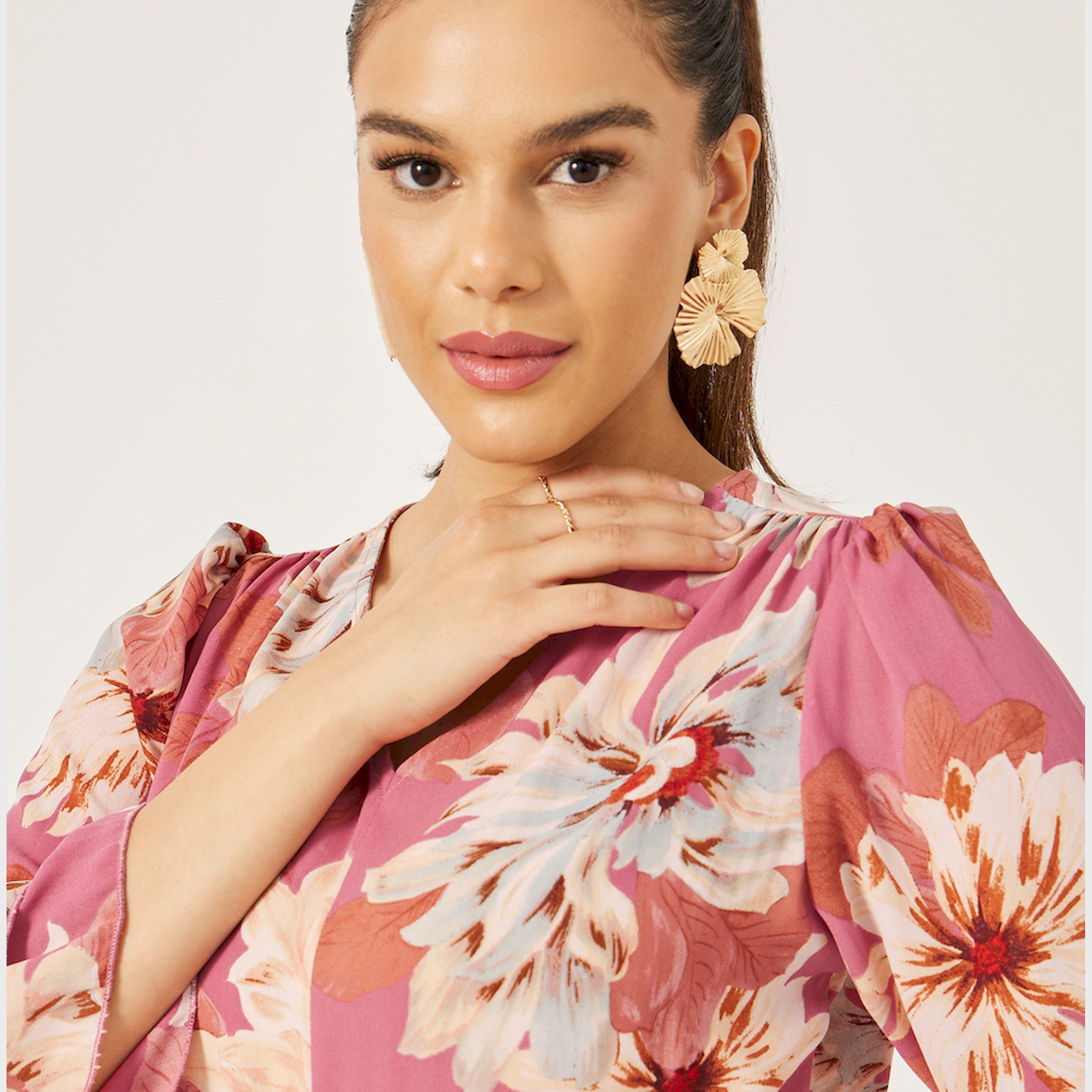 ستايلي - فستان ماكسي بقصة A مع حافة مكشكشة وطبعة زهور-women-clothing-dresses-image-4