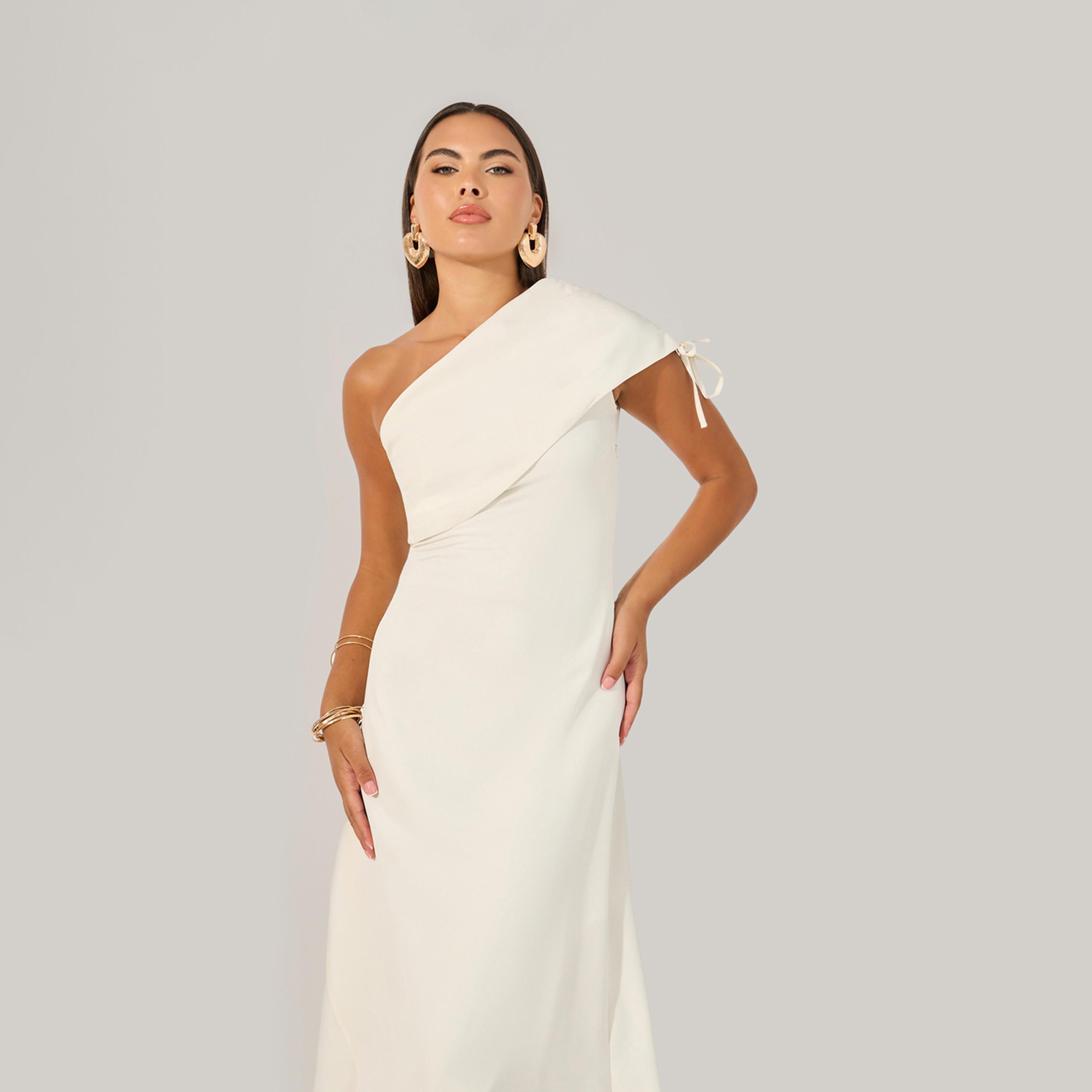 Styli Solid One Shoulder Neck A-Line Maxi Dress-women-clothing-dresses-image-3