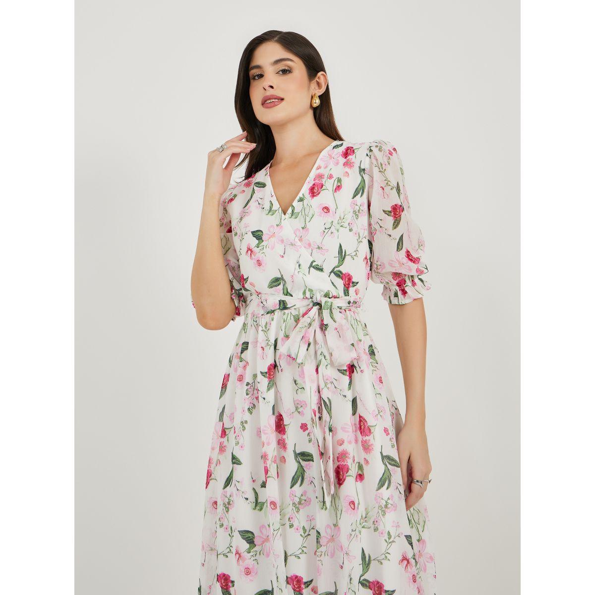 فستان طويل بطبعة زهور وأكمام منفوخة-women-clothing-dresses-image-3