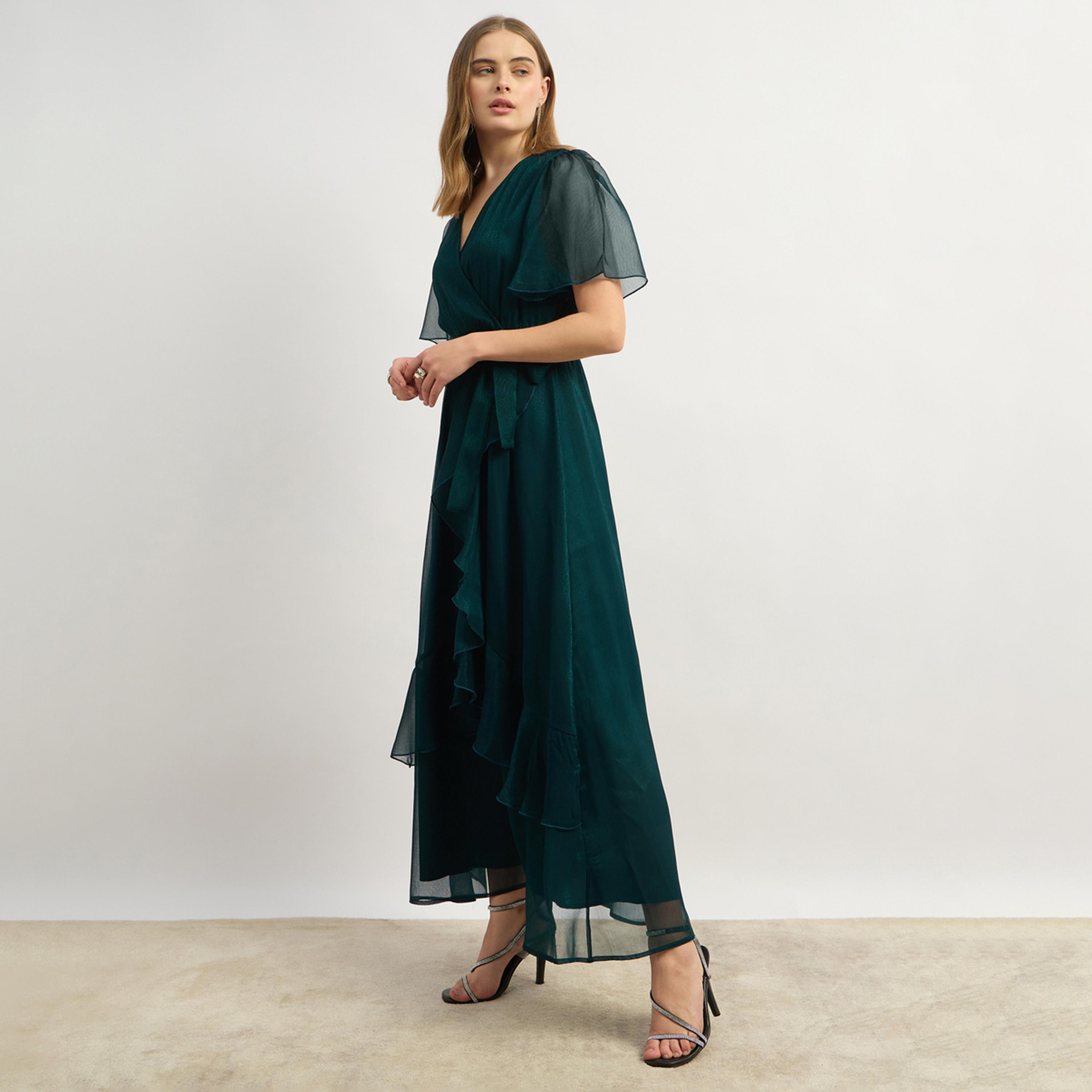 Styli Plain Half Sleeves Wrap Maxi Dress-women-clothing-dresses-image-3