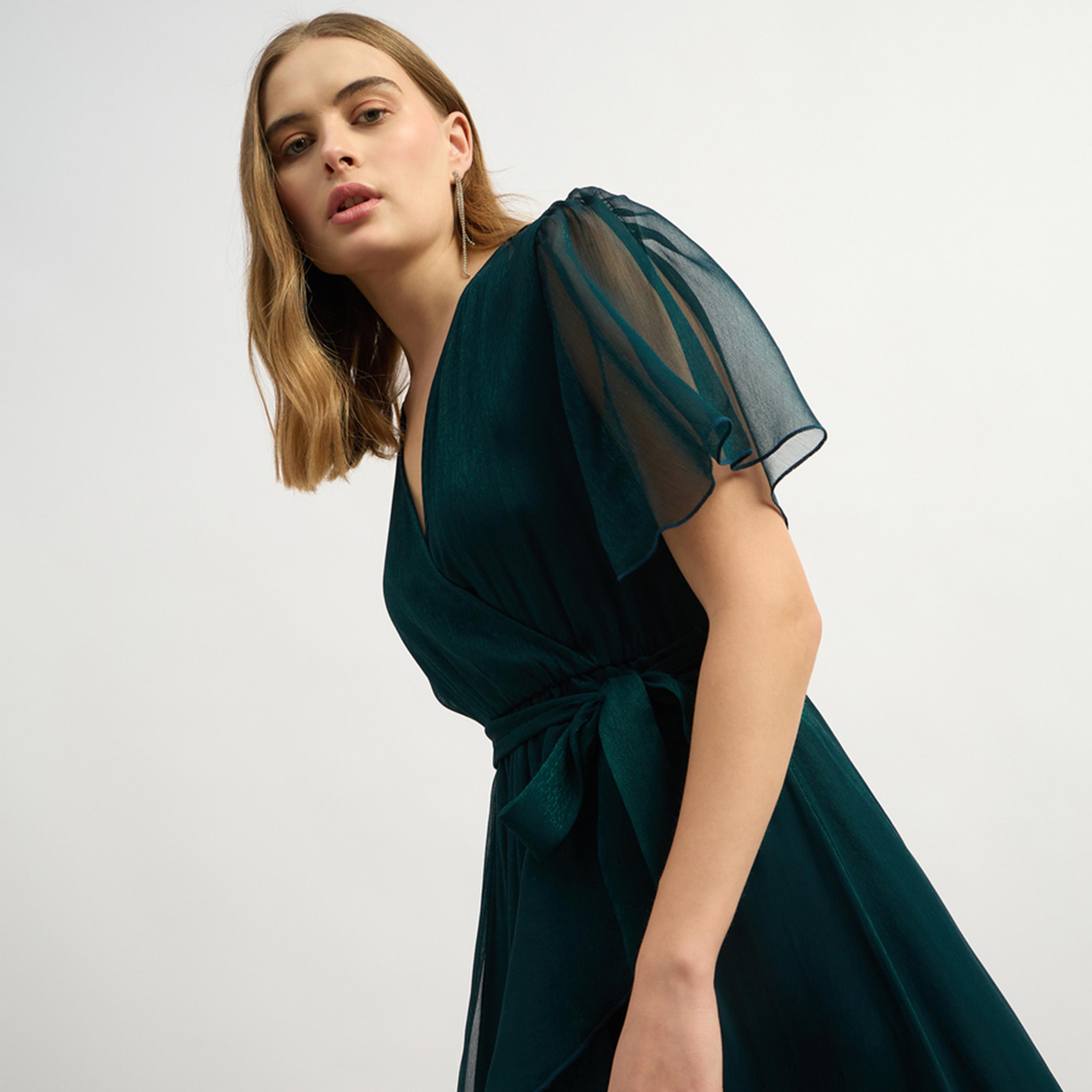 ستايلي - فستان ماكسي سادة بأكمام نصفية-women-clothing-dresses-image-6