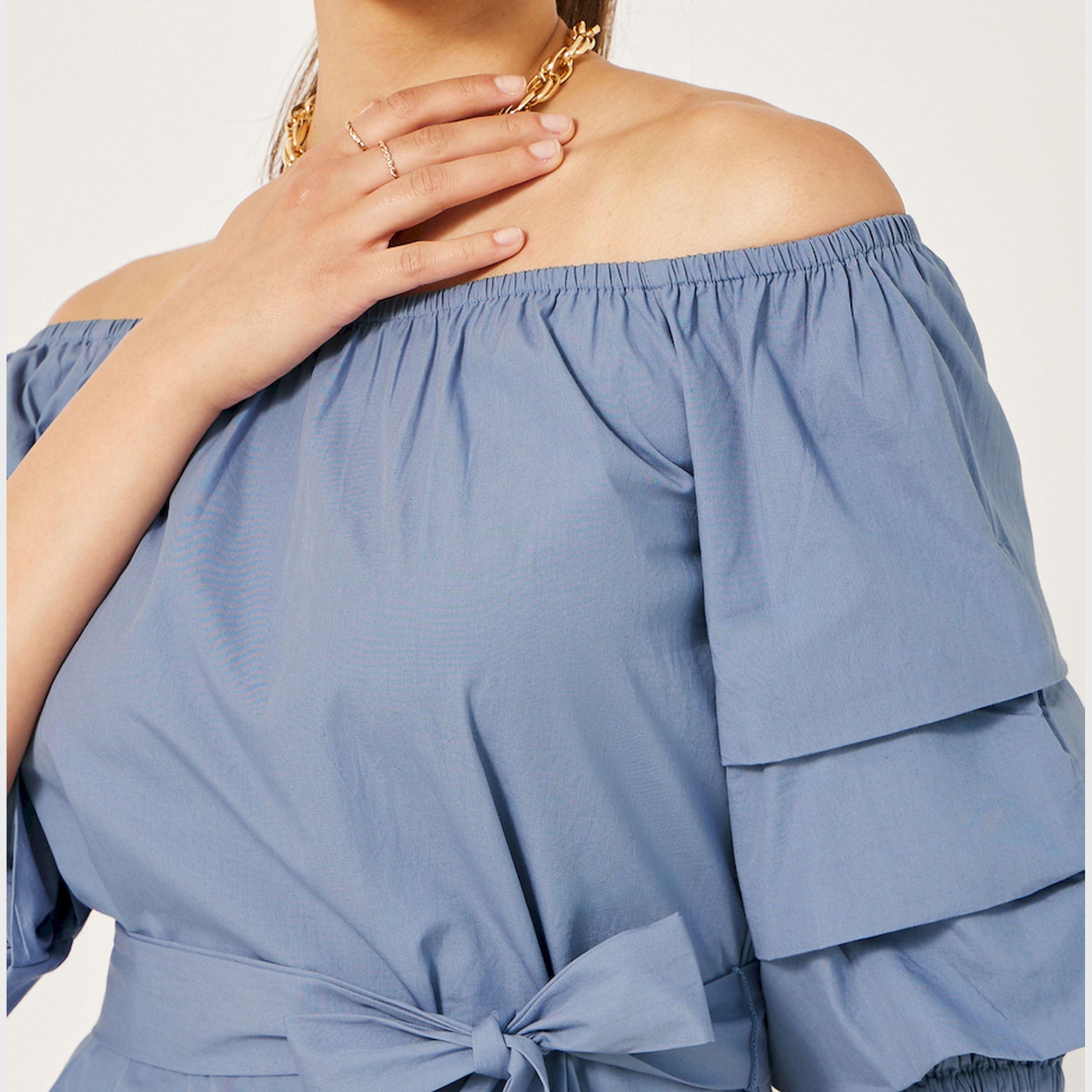 Styli Solid Off Shoulder Ruffle Hem A-Line Midi Dress-women-clothing-dresses-image-4