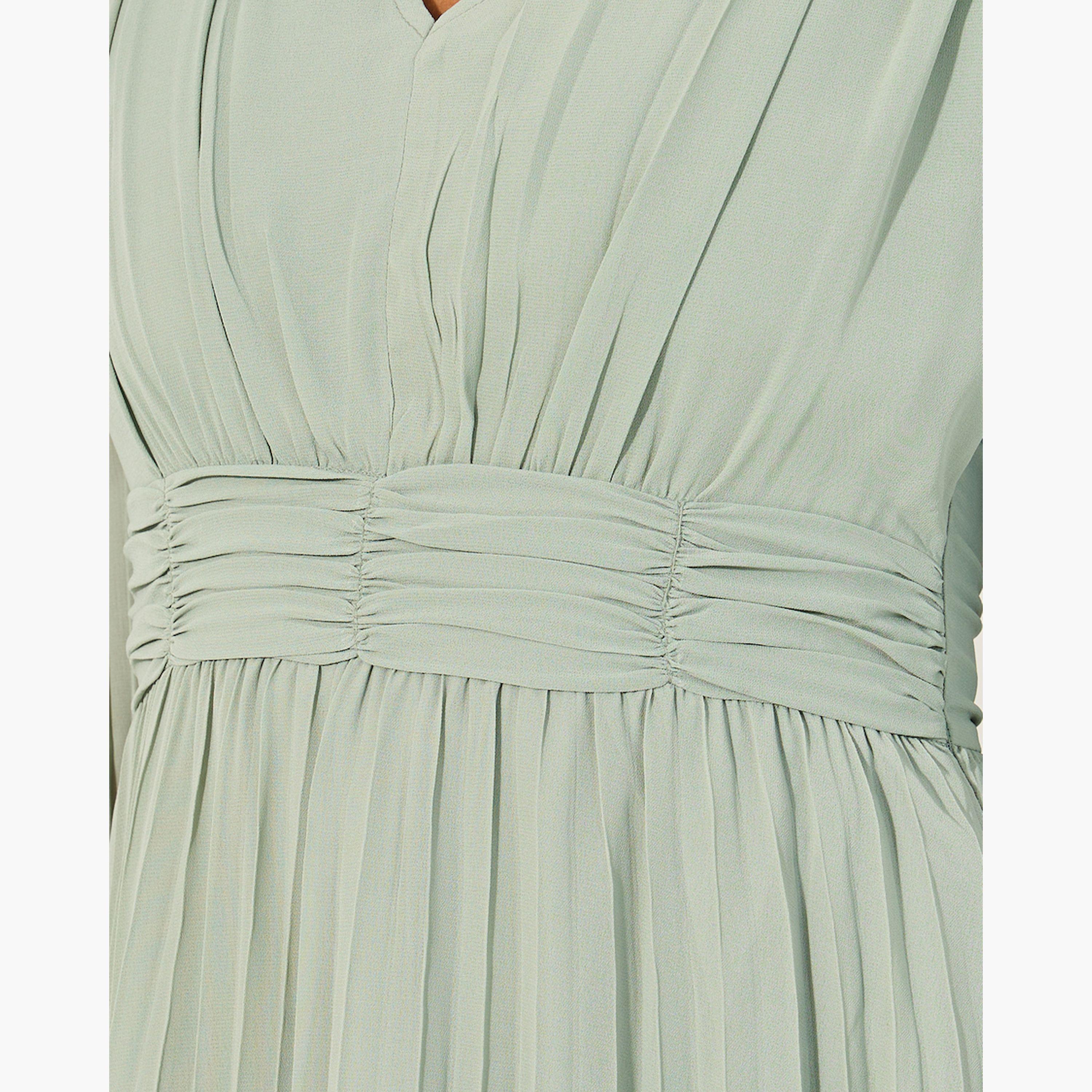 Styli Plain Accordion Pleated A-Line Midi Dress-women-clothing-dresses-image-4