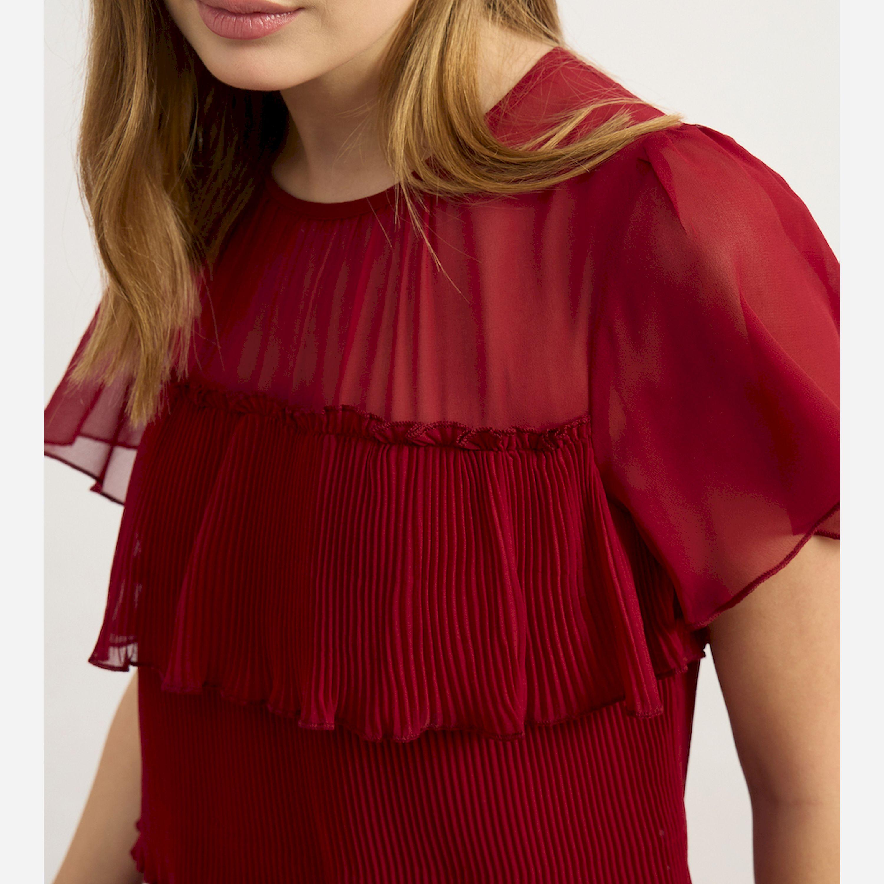 Styli Plain Half Sleeves Tiered Knee-Length Dress-women-clothing-dresses-image-4