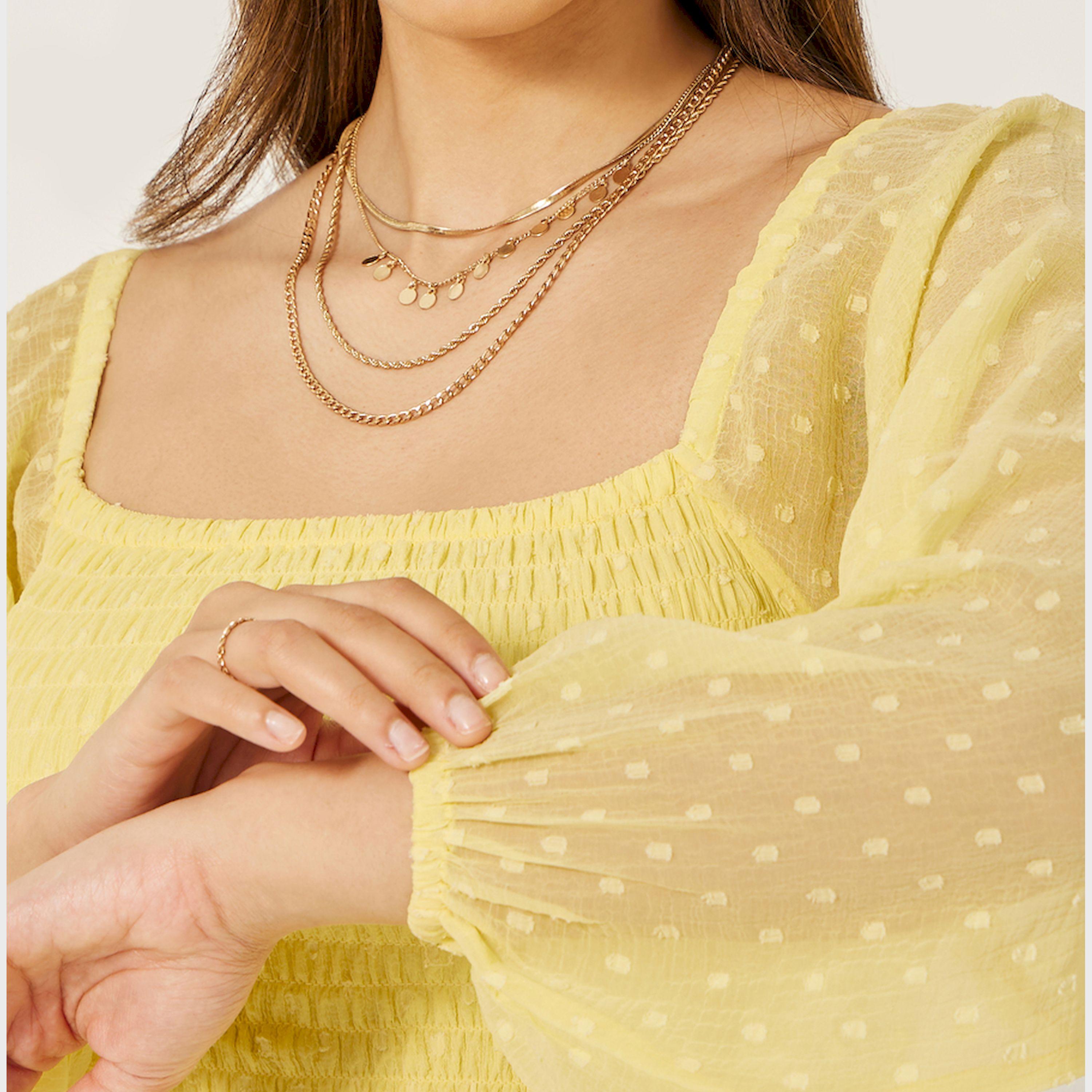Styli Dobby Balloon Sleeves Tiered Maxi Dress With Smocked Detail-women-clothing-dresses-image-4
