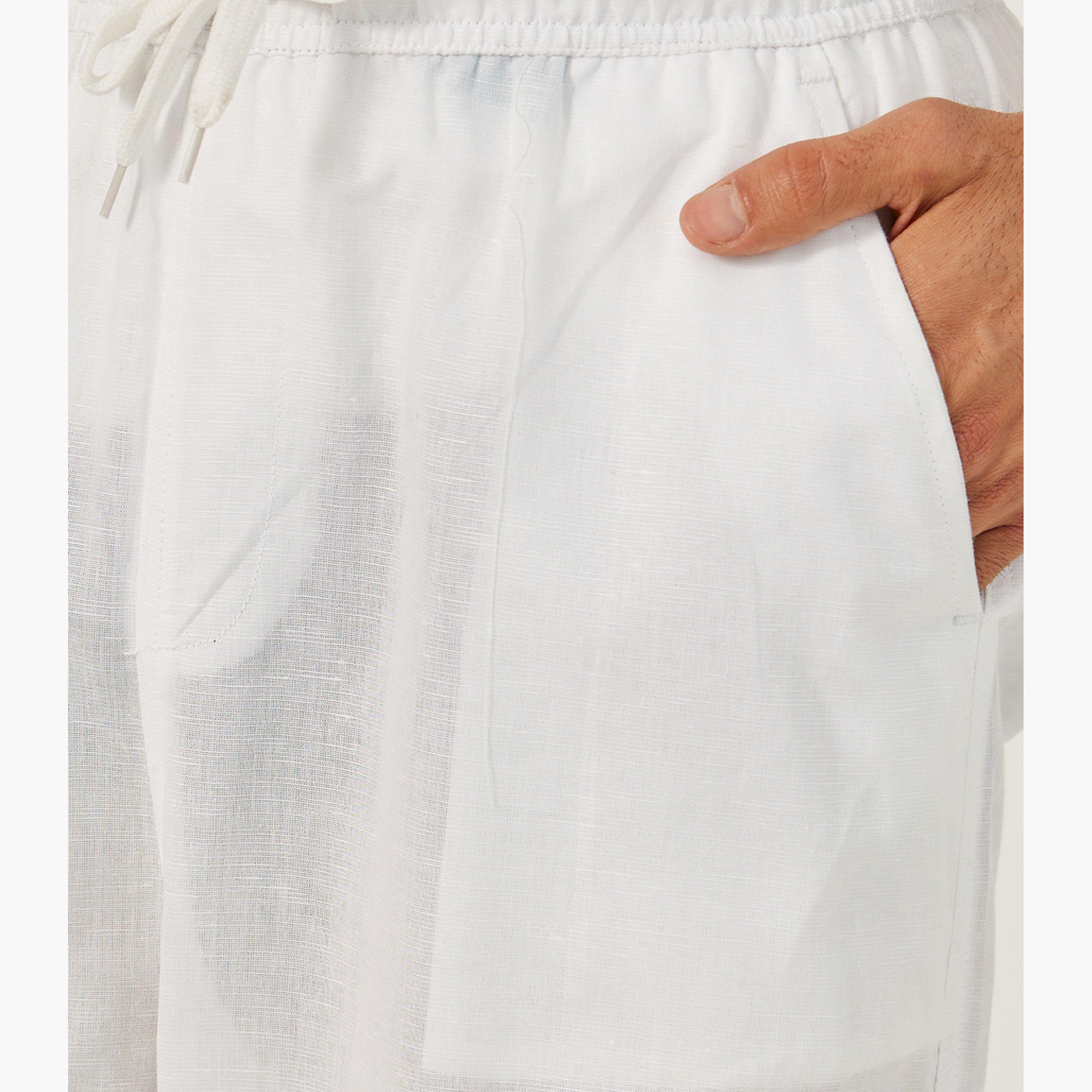 Styli Plain Wide Leg Pants With Elasticated Waistband-men-clothing-bottoms-joggers-image-3