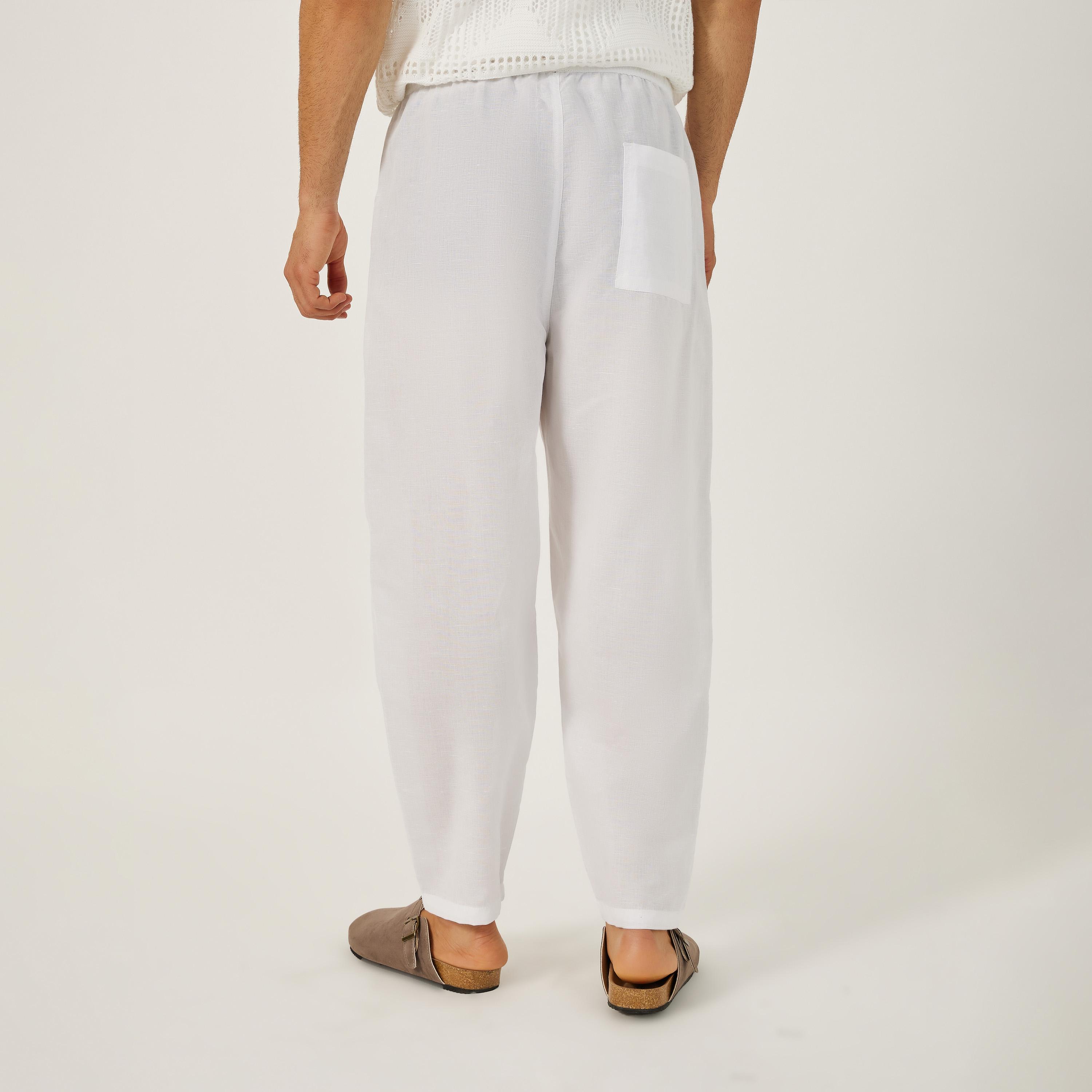 ستايلي-  بنطال سادة واسع الأرجل مع حزام خصر مطاطي-men-clothing-bottoms-joggers-image-4