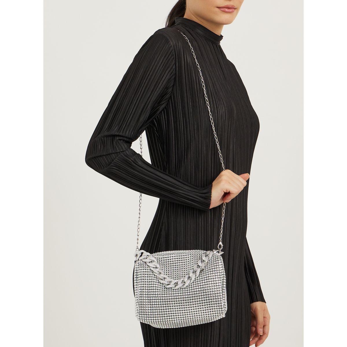 شنطة يد منمقة ومتدلية بسلسلة مع حمالة كتف-women-bagsandwallets-handbags-image-3