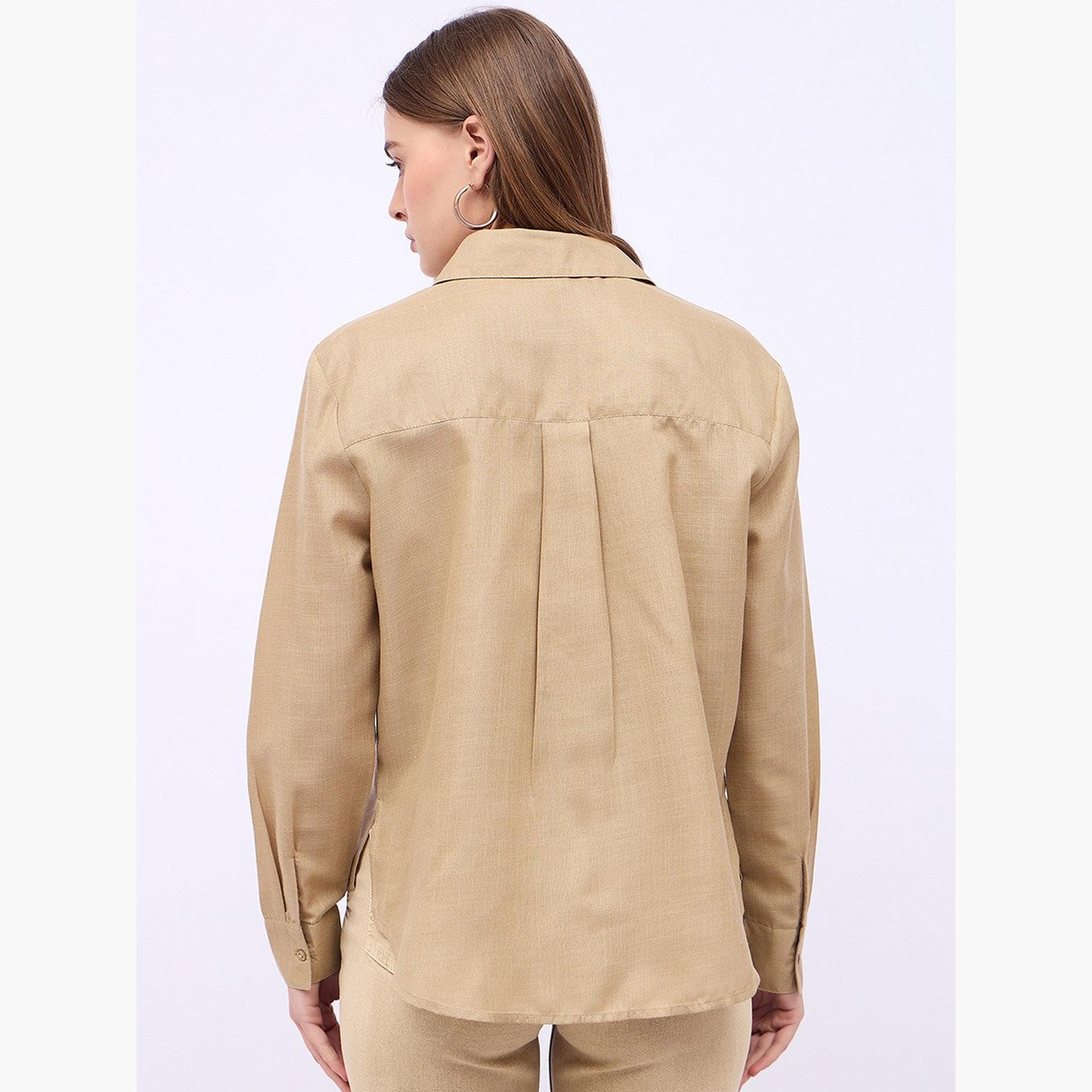 Styli Women Beige Embroidered Long Sleeve Shirt-women-clothing-shirtsandblouses-shirts-image-4