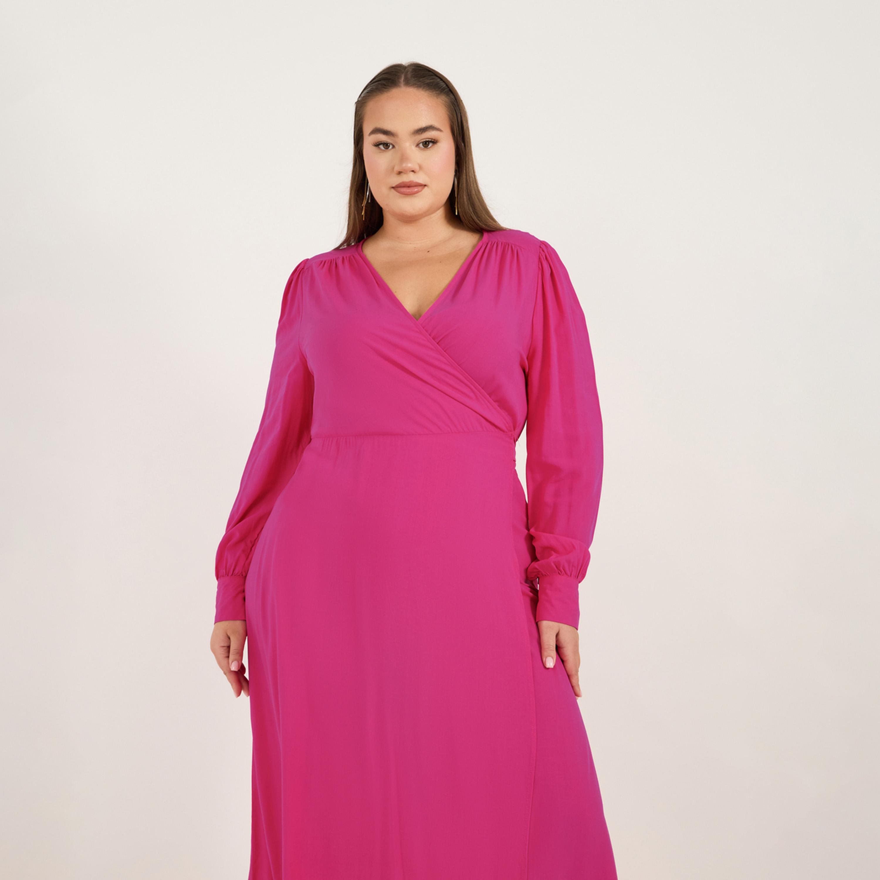 Styli Plus Size Solid Wrap Front A-Line Maxi Dress-women-clothing-dresses-image-5