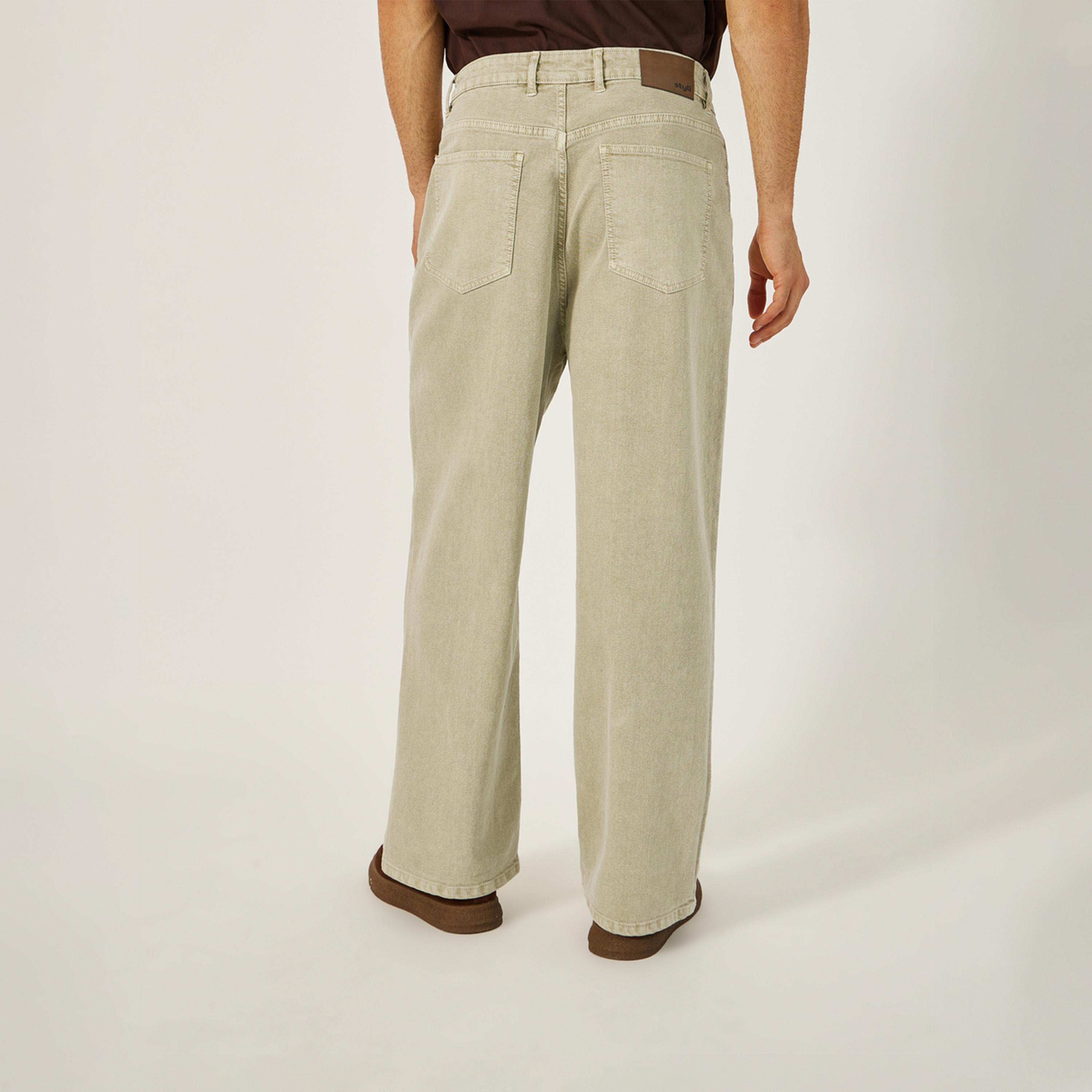 ستايلي - ليميتد - بنطال جينز واسع الساق للرجال مصبوغ باللون البني-men-clothing-bottoms-jeans-image-4