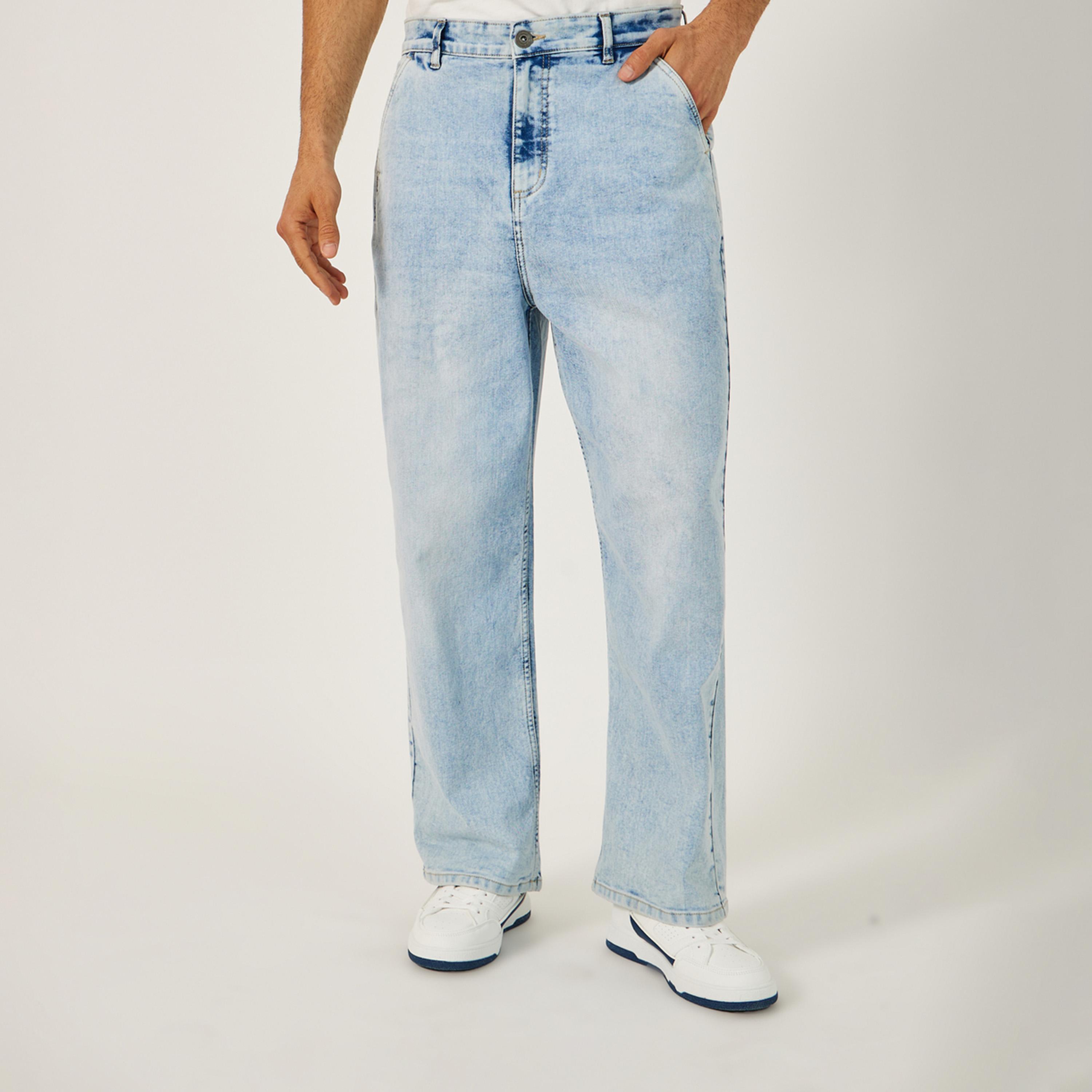 Styli Limited Mid Rise Wide Leg Faded Jeans-men-clothing-bottoms-jeans-image-1